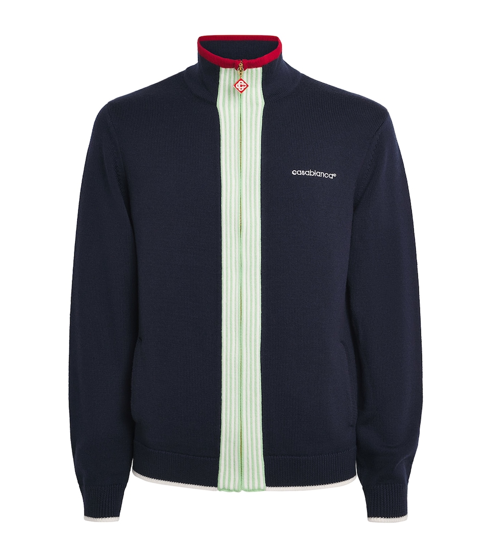 Casablanca Mens Merino Track Jacket Navy