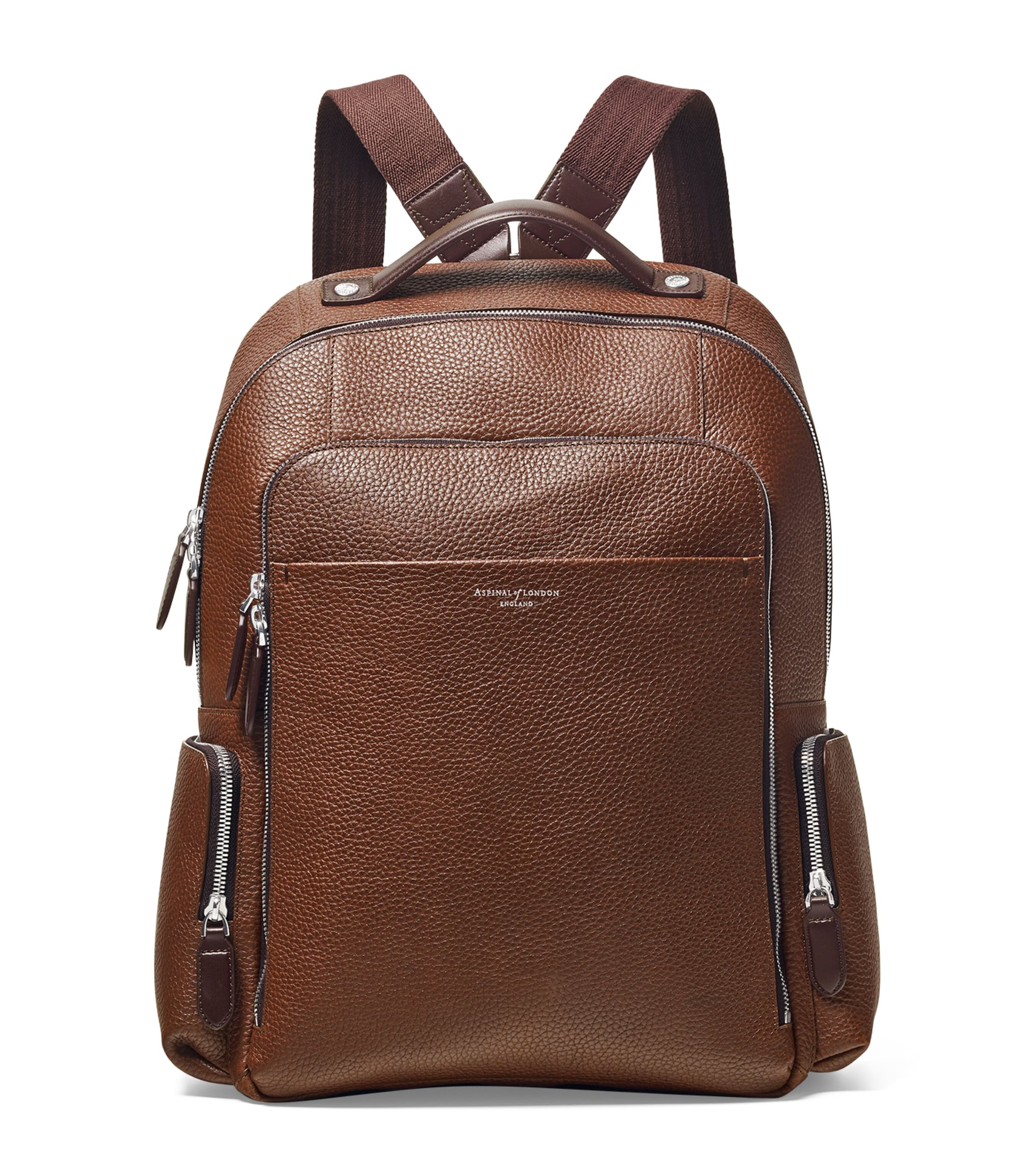 Pebble Leather Reporter Zipped Backpack
