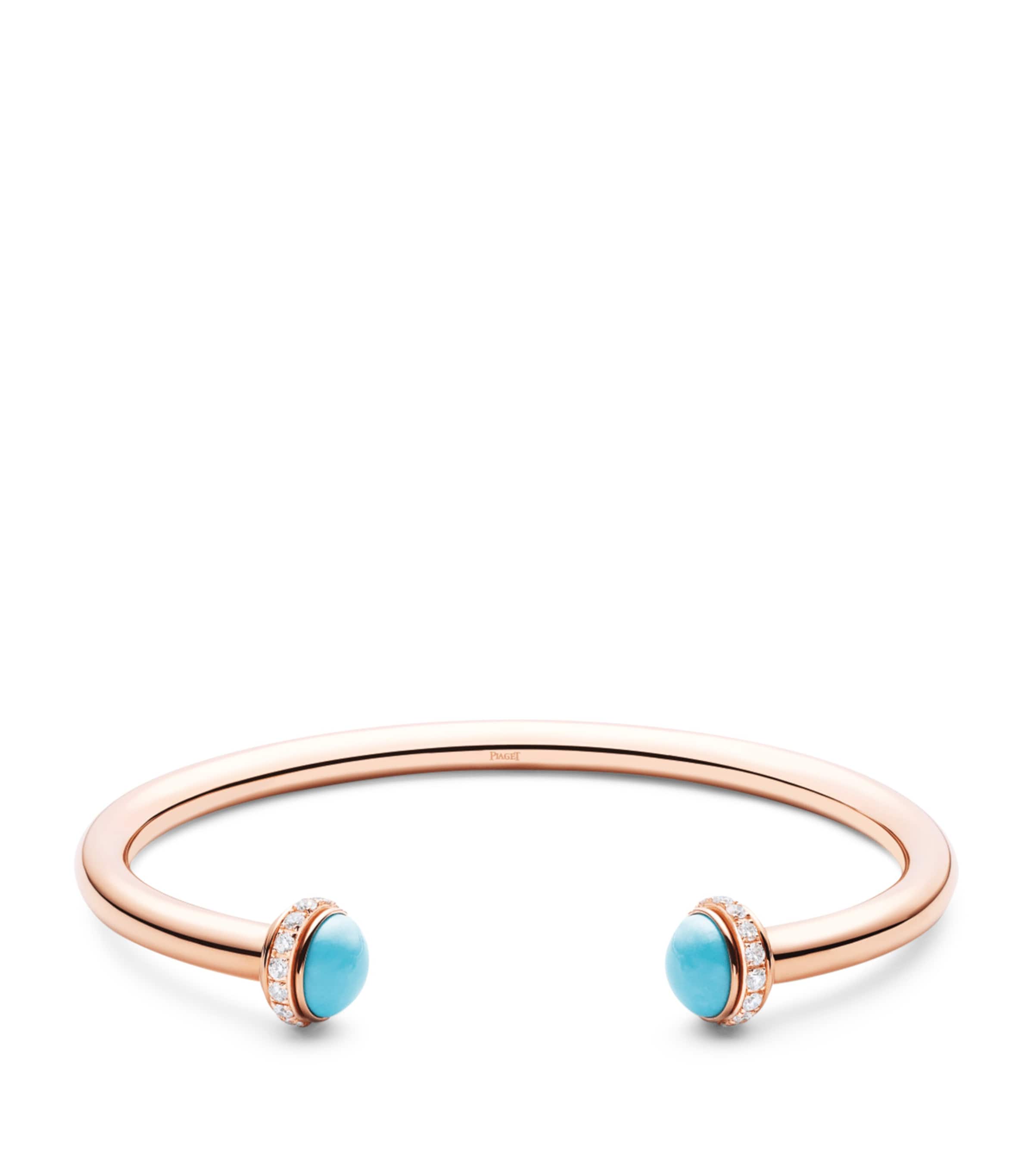 Rose Gold, Diamond and Turquoise Possession Bangle