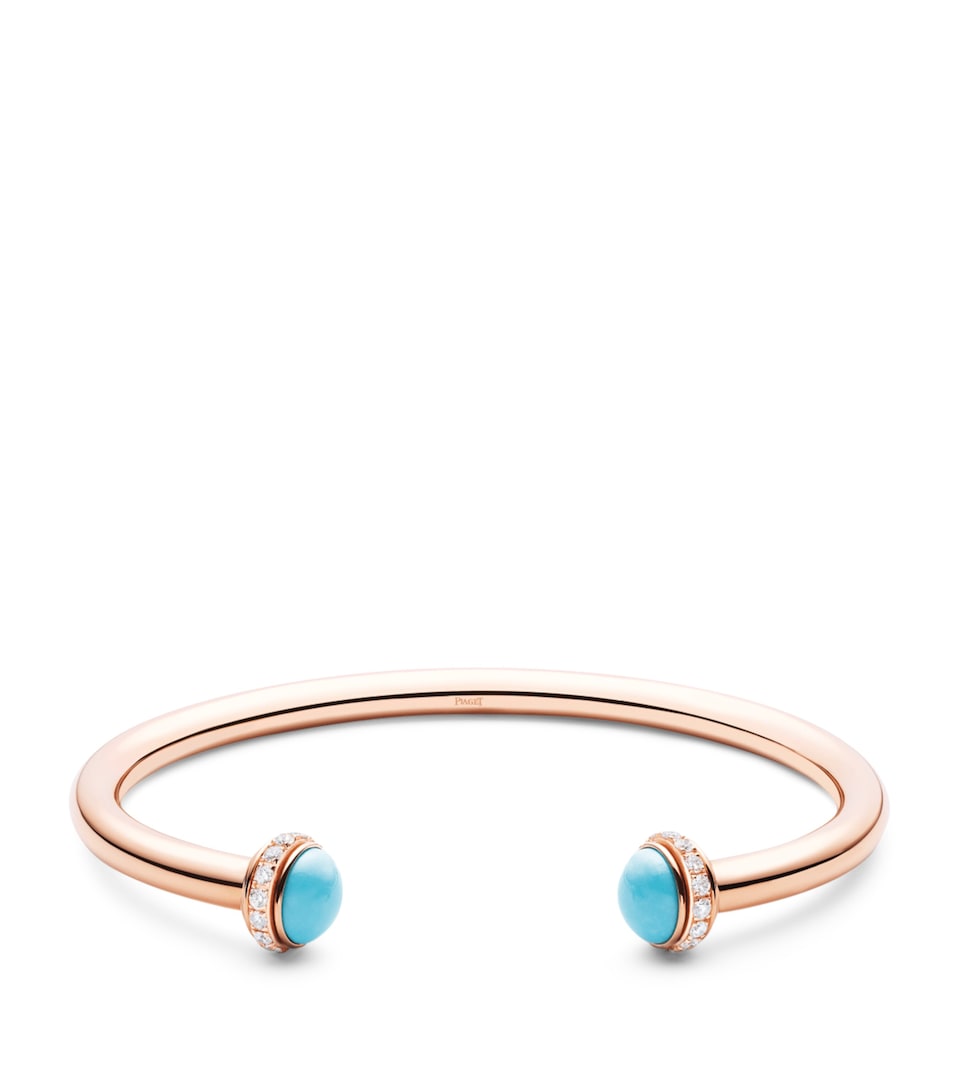 Rose Gold, Diamond and Turquoise Possession Bangle