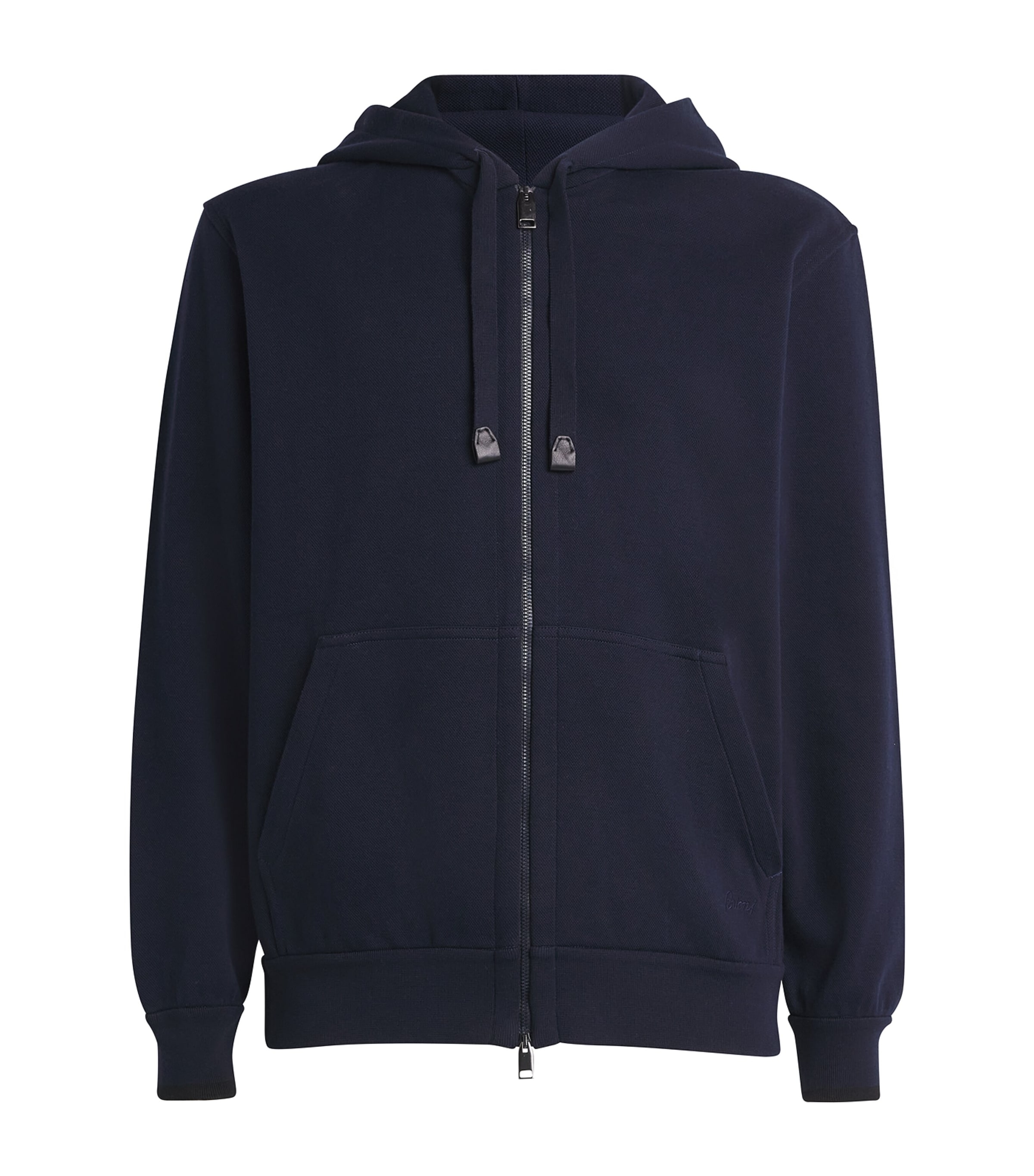 Brioni Mens Stretch-Cotton Zip-Up Hoodie