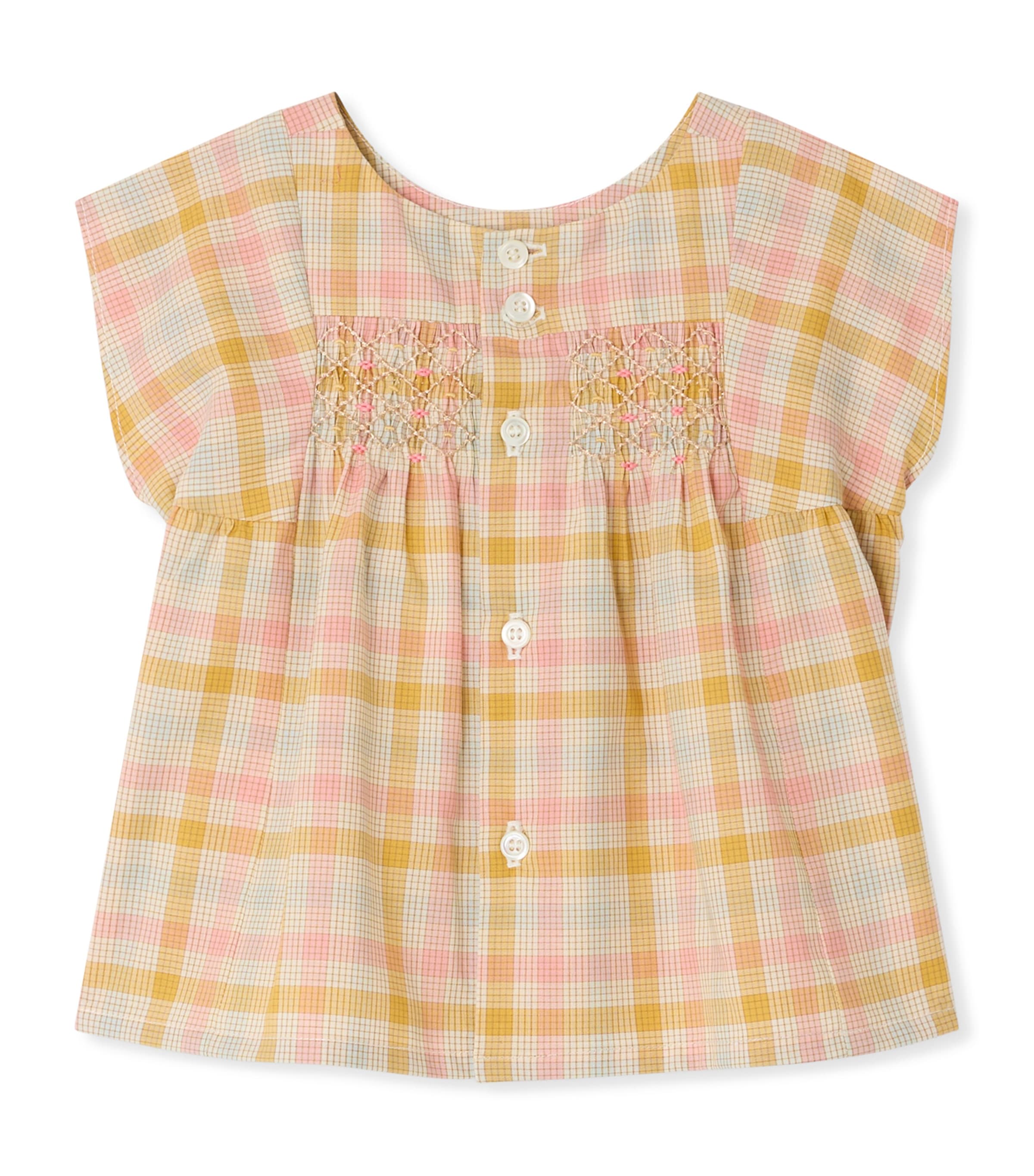Bonpoint Cotton Check Top  (1-18 Months) Ca Rose
