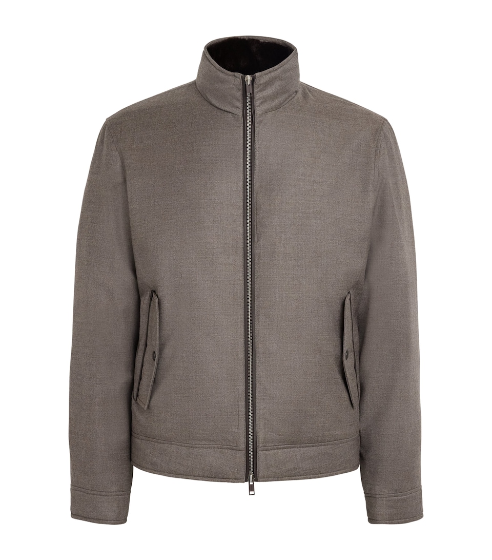 Yves Salomon Mens Virgin Wool-Silk Bomber Jacket Roche
