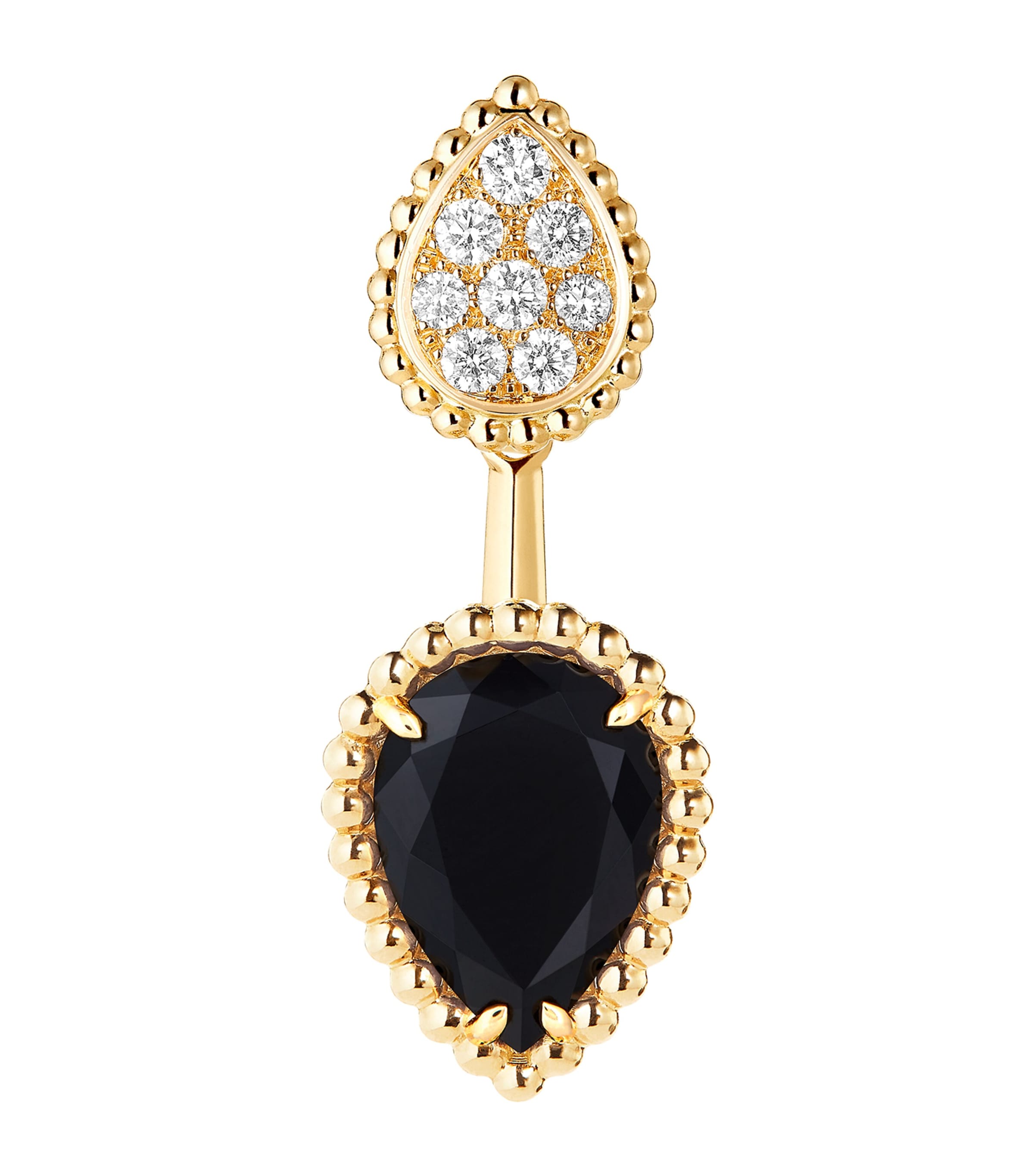 Boucheron Yellow Gold, Diamond and Onyx Serpent Bohème Stud Earring Yellow Gold