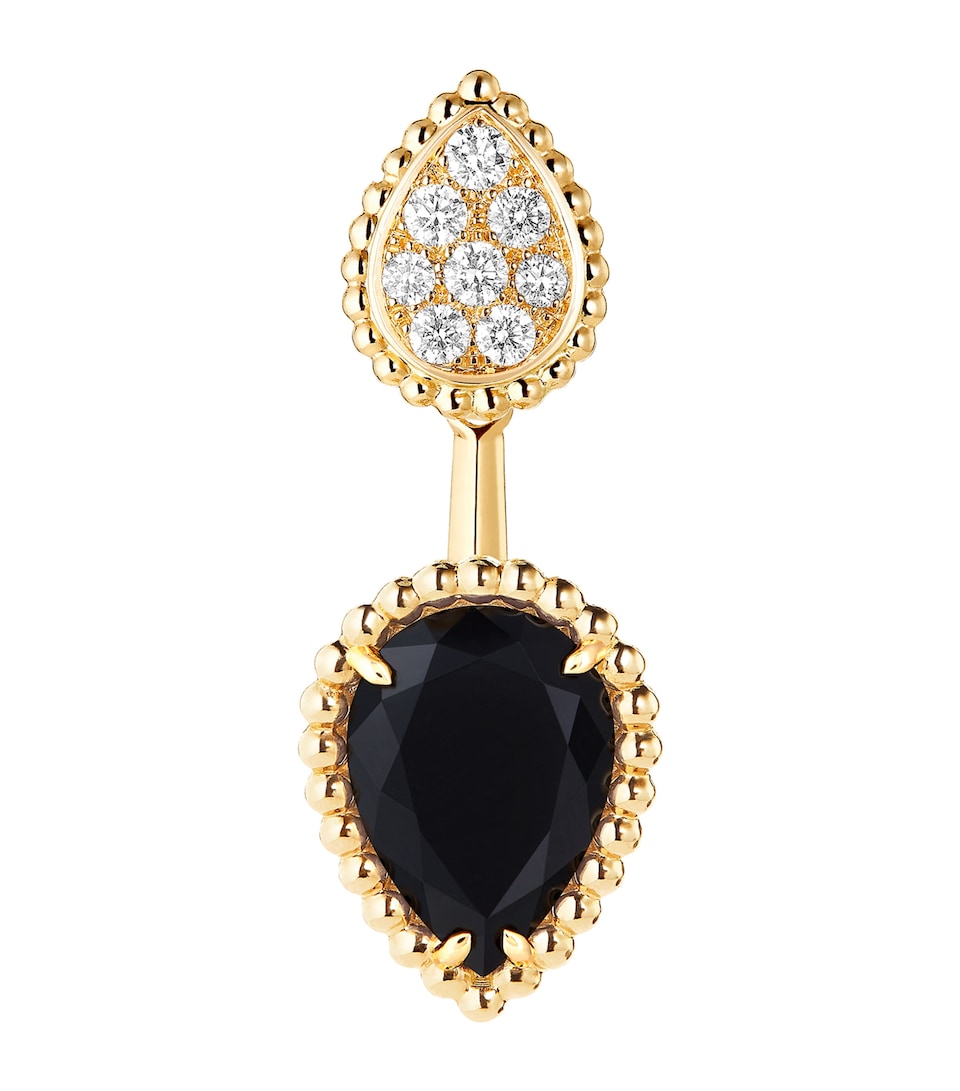 Boucheron Yellow Gold, Diamond and Onyx Serpent Bohème Stud Earring Yellow Gold