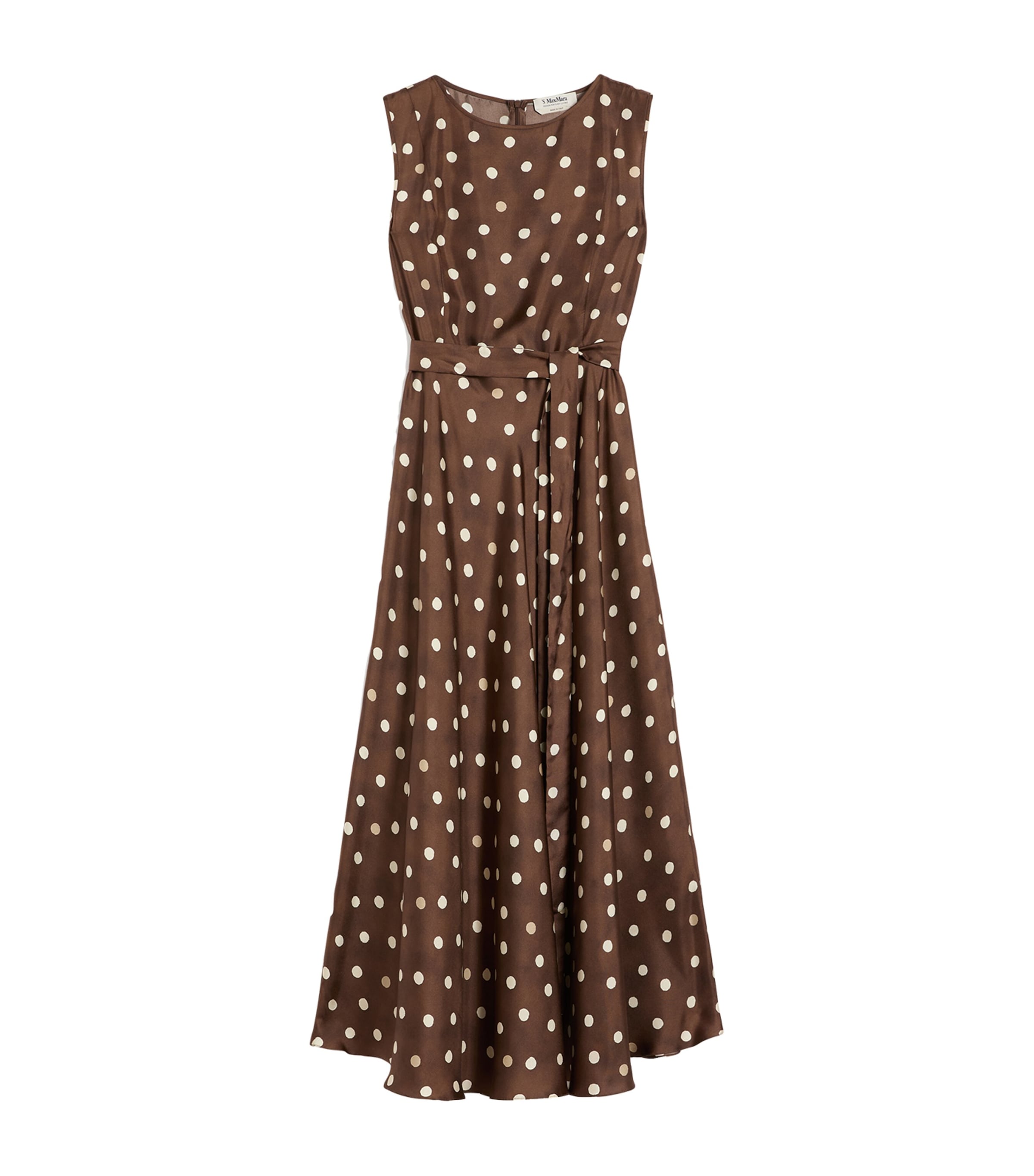Silk Polka-Dot Martina Midi Dress