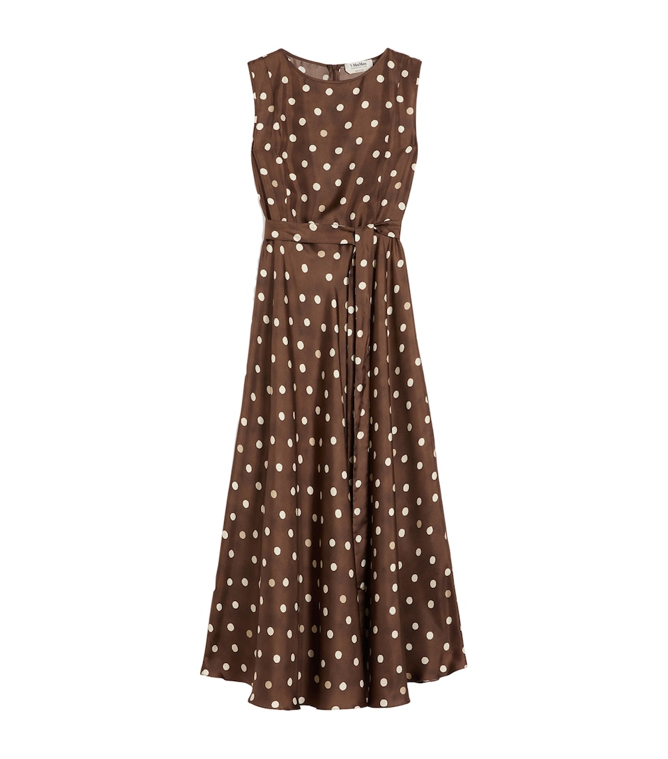 Silk Polka-Dot Martina Midi Dress