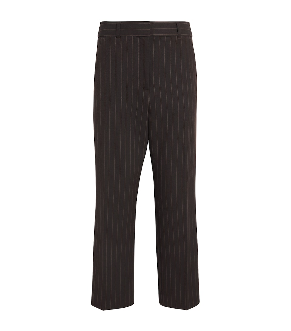 Pinstripe Cropped Slim Trousers