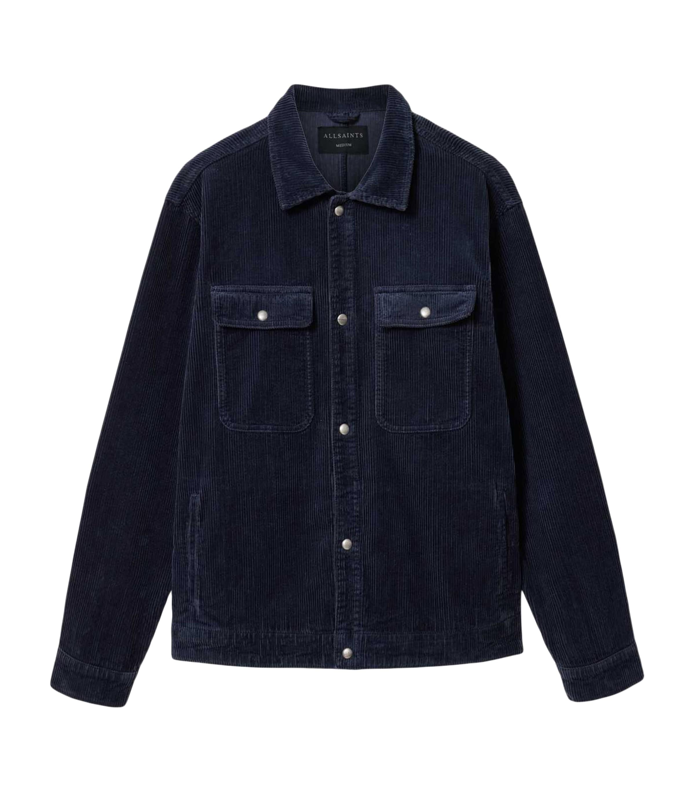 AllSaints Mens Corduroy Castleford Overshirt Moonlit Blue