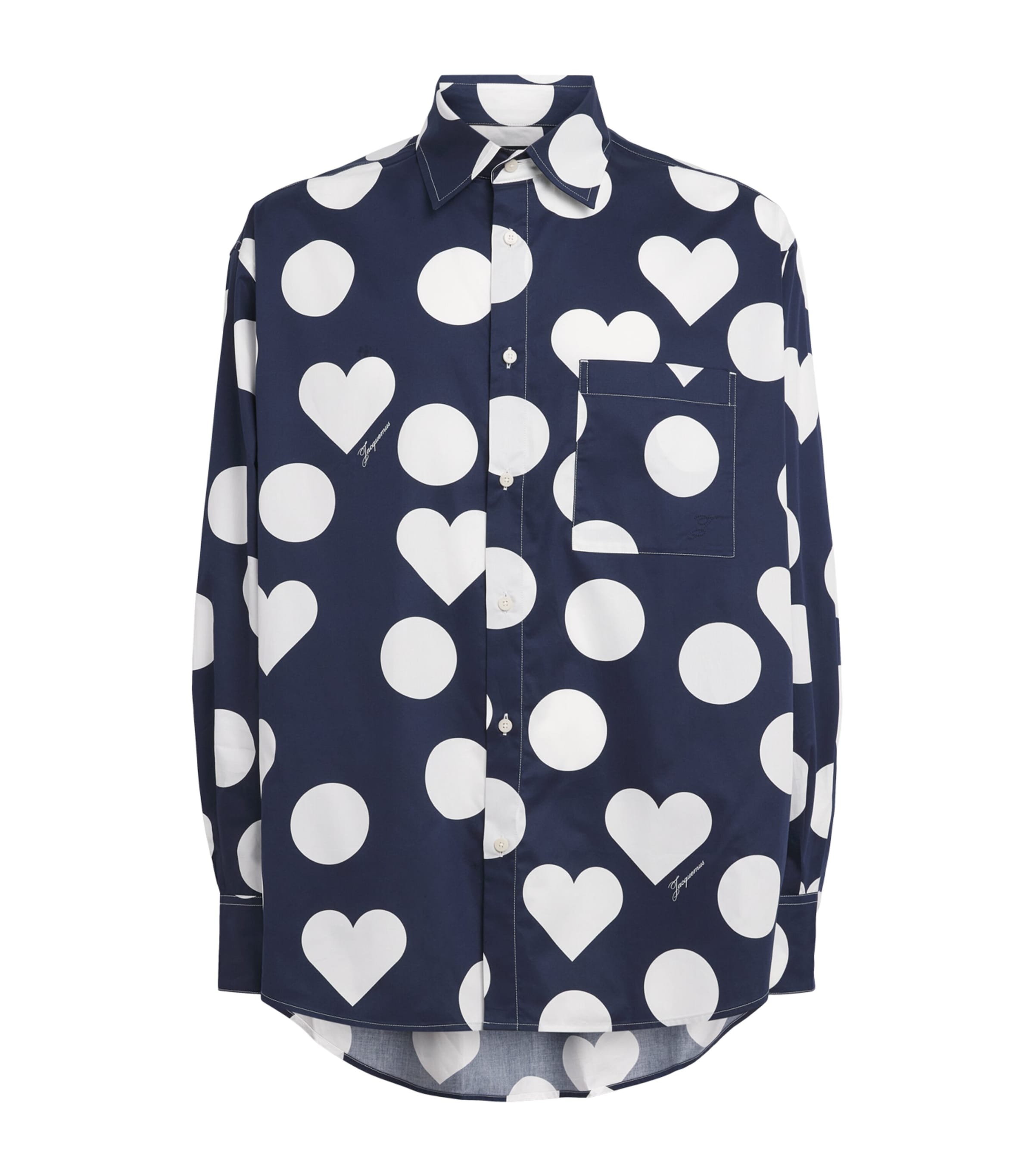 Jacquemus Mens Cotton The Camargue Shirt Prnt Dt Hrt Ny W