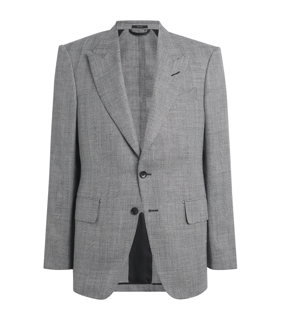 Wool-Blend Herringbone Shelton Blazer