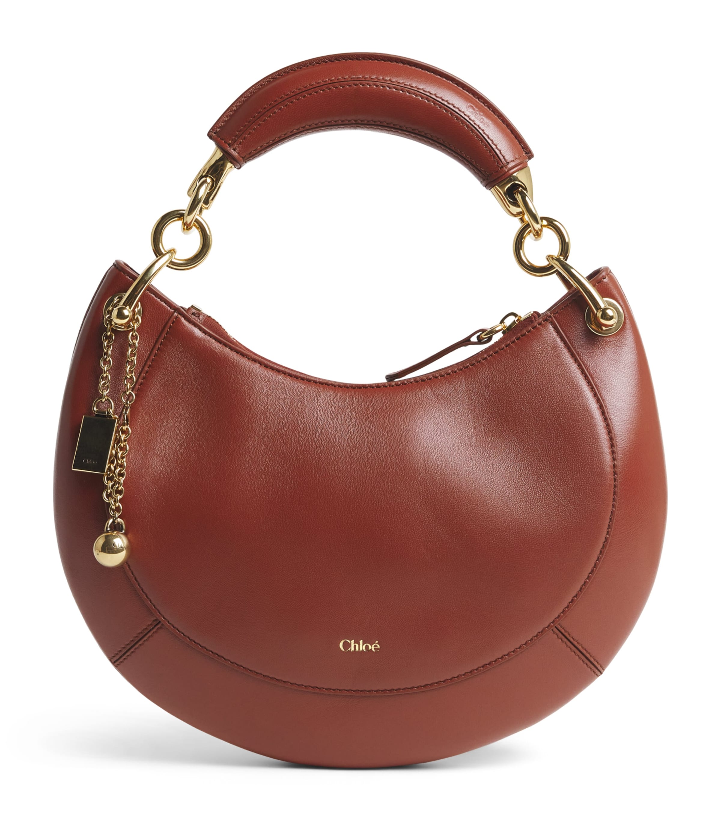Chloé Small Leather Banana Top-Handle Bag Blushy Brown