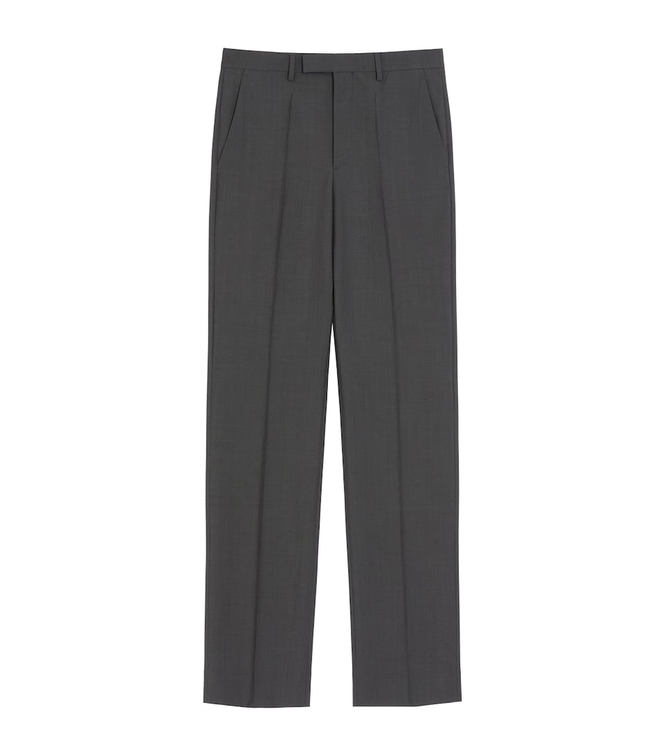 Valentino Mens Wool-Mohair Pleated Trousers