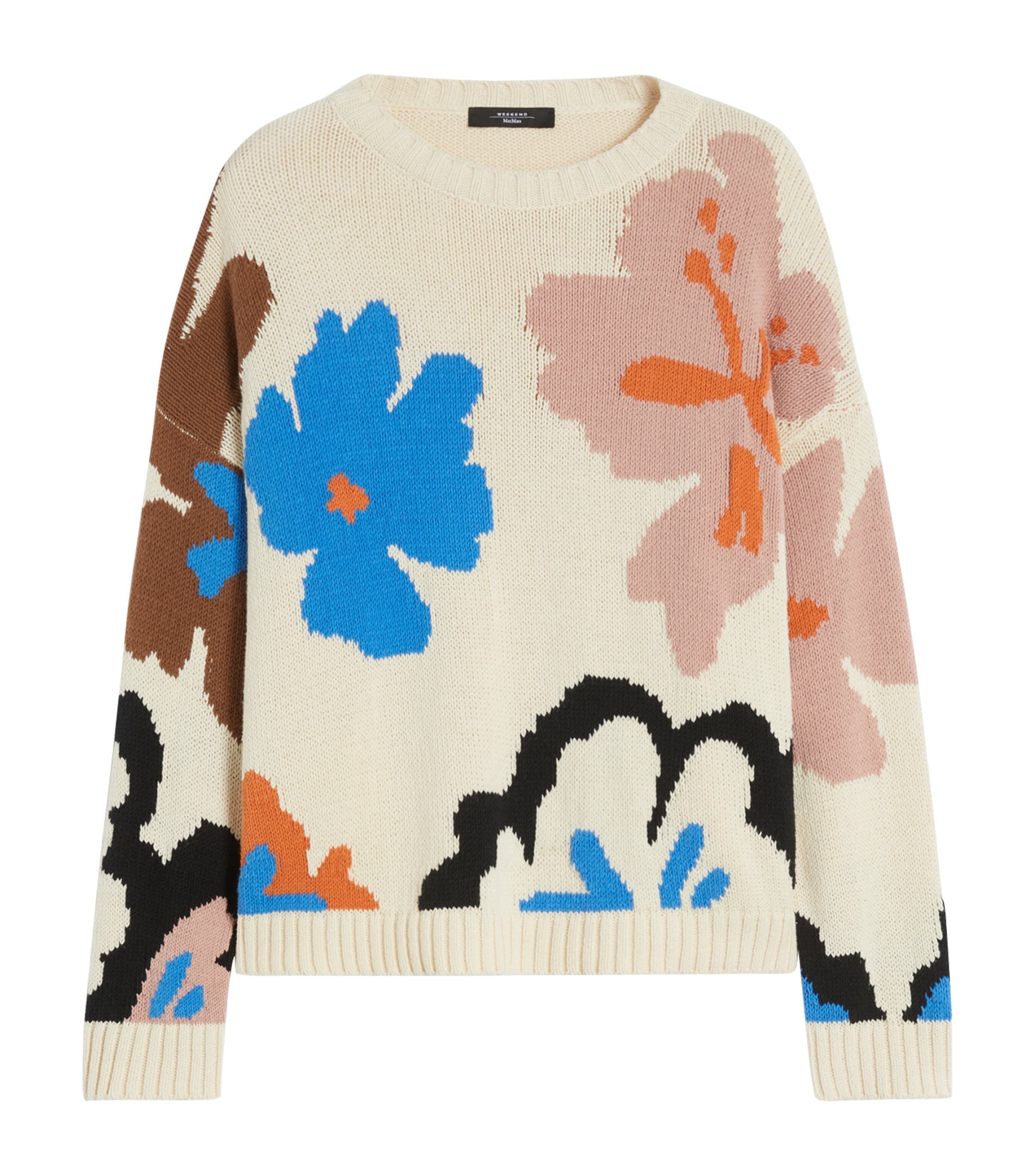 Weekend Max Mara Womens Cotton-Blend Floral Sweater Multicolour