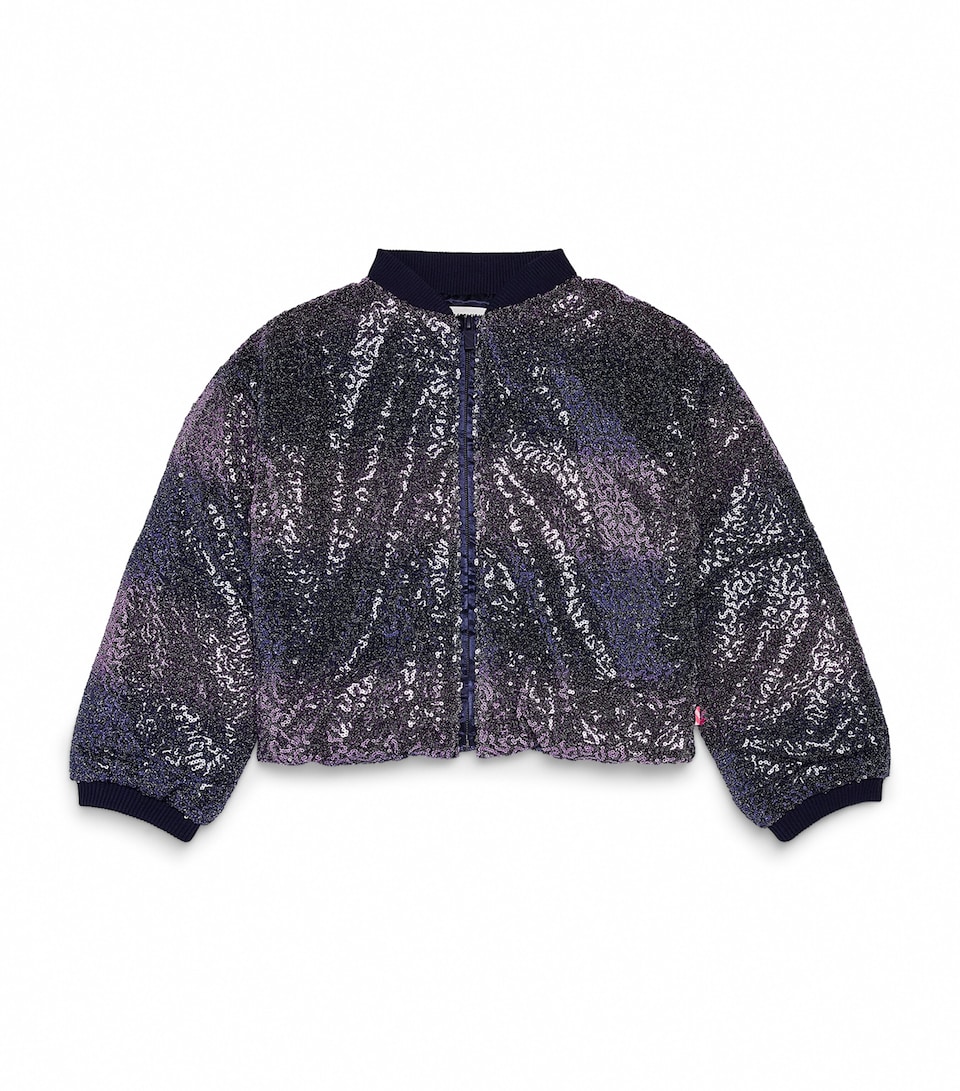Billieblush Sequin Bomber Jacket (4-12 Years) Navy