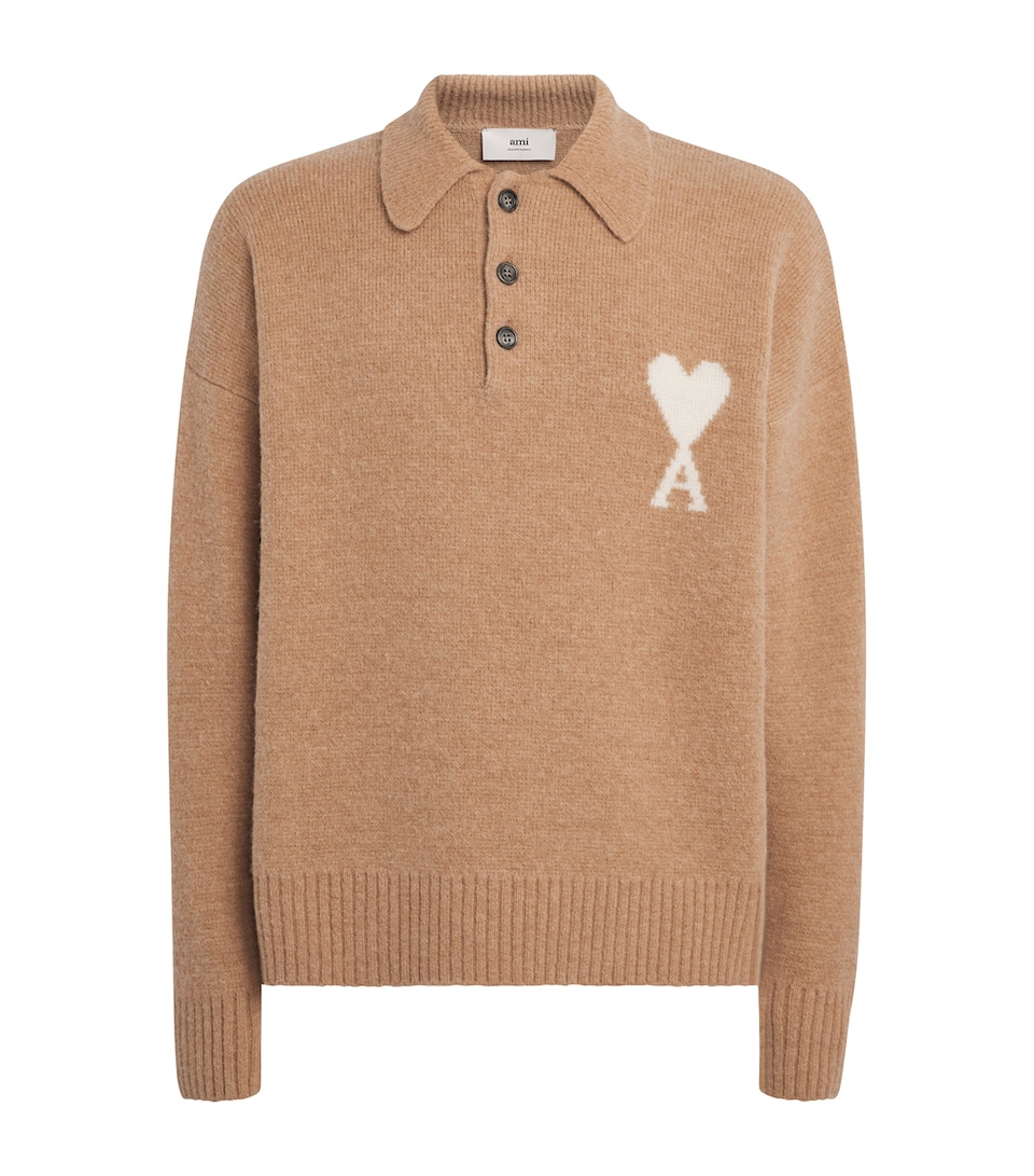 Alpaca-Blend Ami de Coeur Polo Sweater