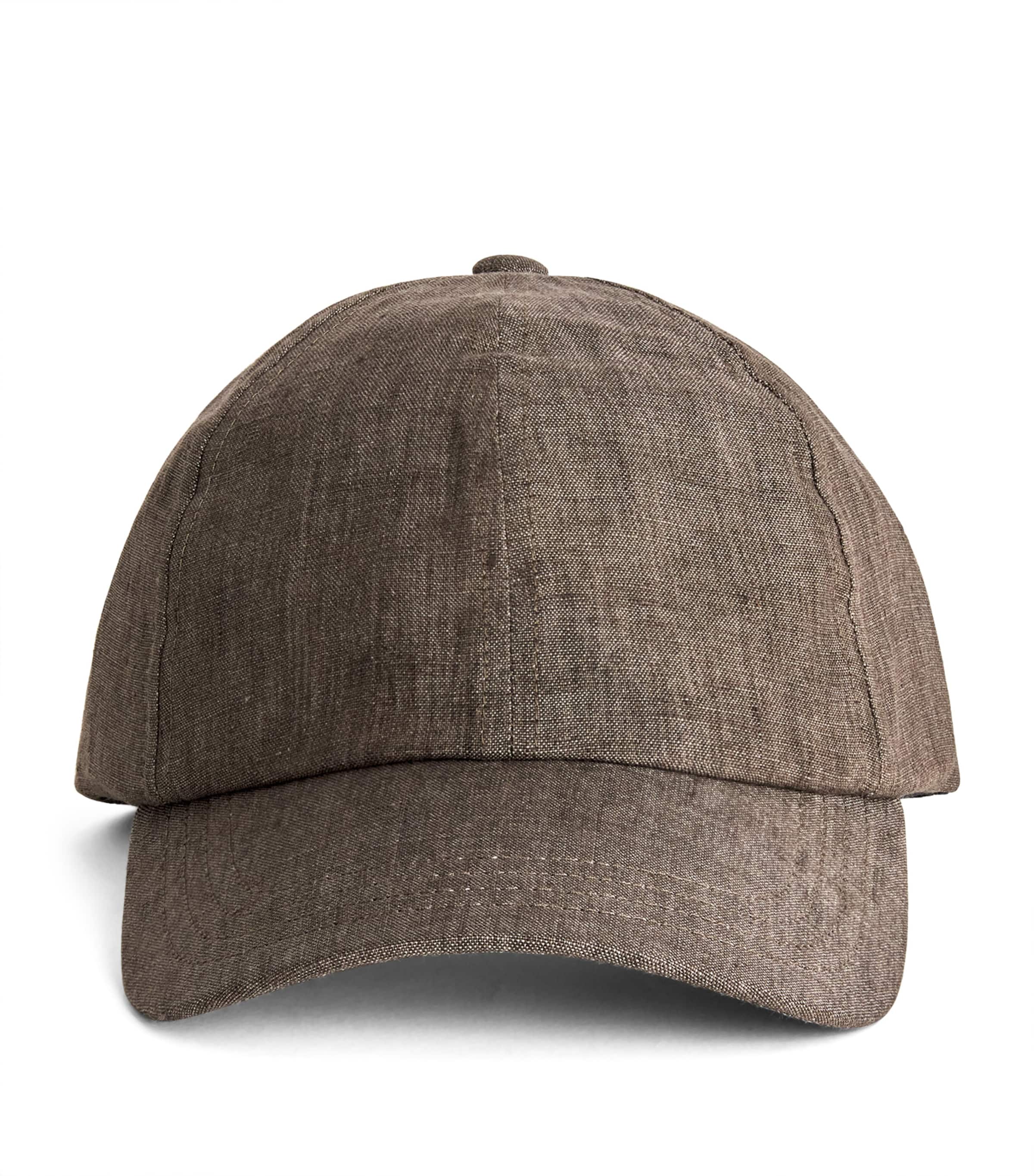 Sunspel Linen Cap Brgw Dark Walnu