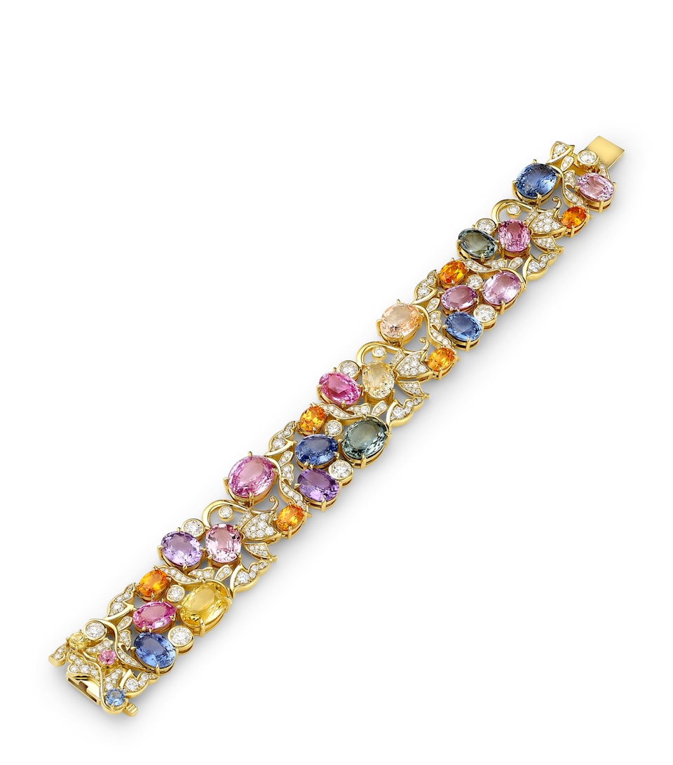 Boodles Yellow Gold, Diamond and Sapphire The Palace Collection Queen Anne's Mural Bracelet Yellow