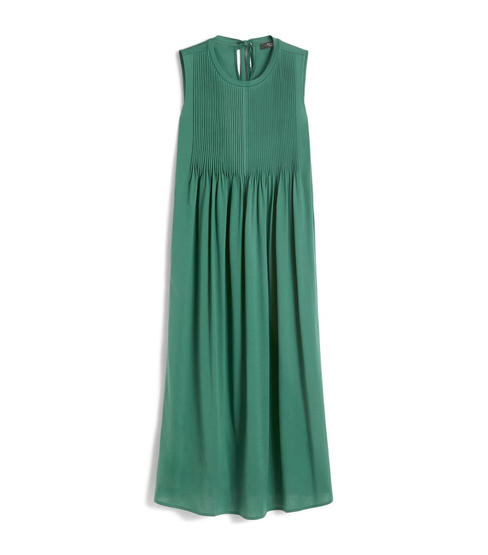 Cotton Pleated Midi Dress