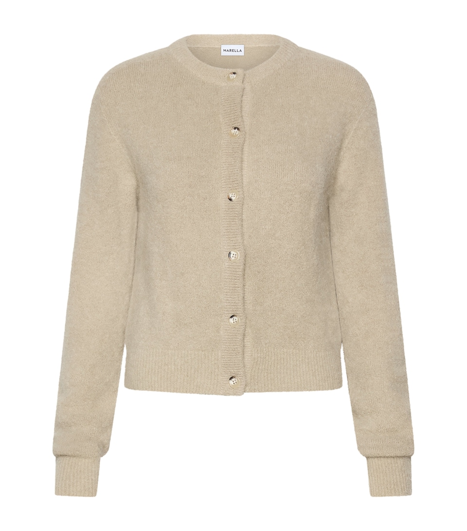 Marella Womens Alpaca-Blend Cardigan Oregano
