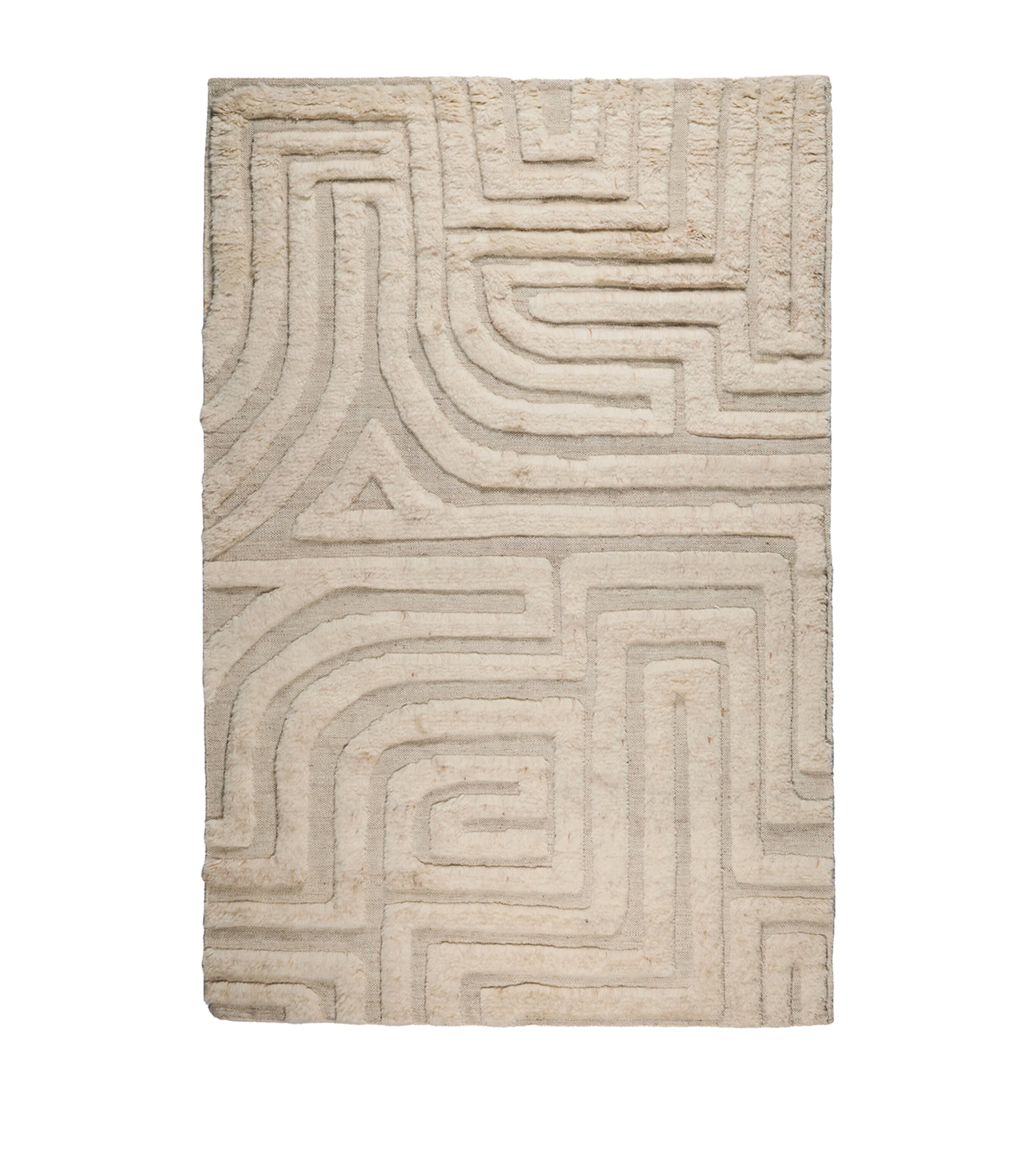 Wool Folk Ivory Rug (2.74m x 1.83m)