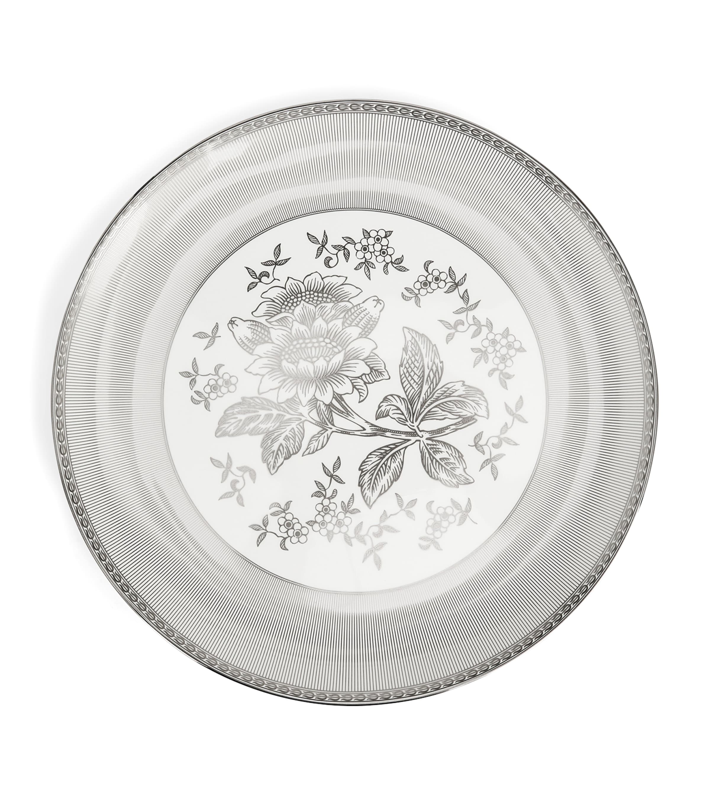Bone China Silver Tonquin Plate (34cm)