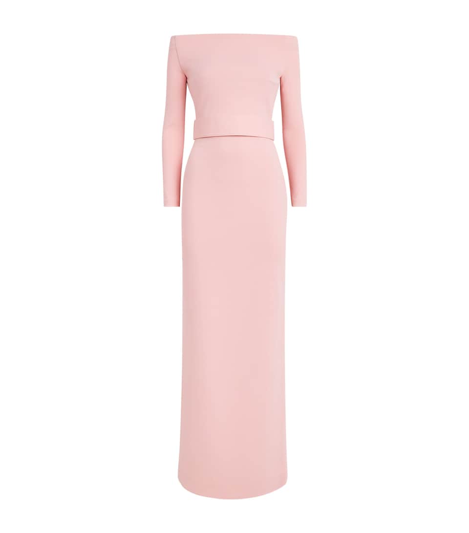 Solace London Womens Sabina Column Gown Pale Pink