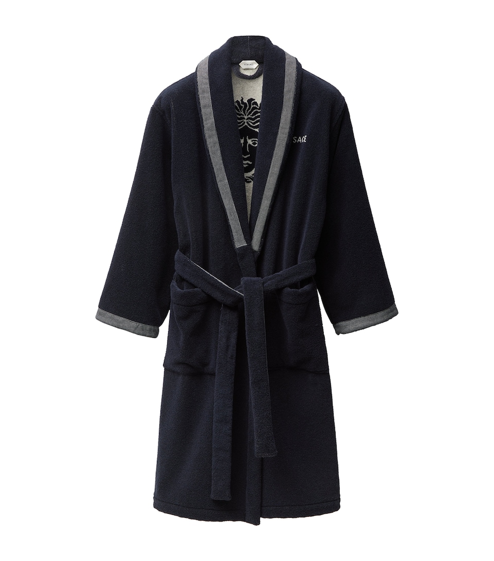 Versace Cotton Medusa Robe (XL) Blue/white