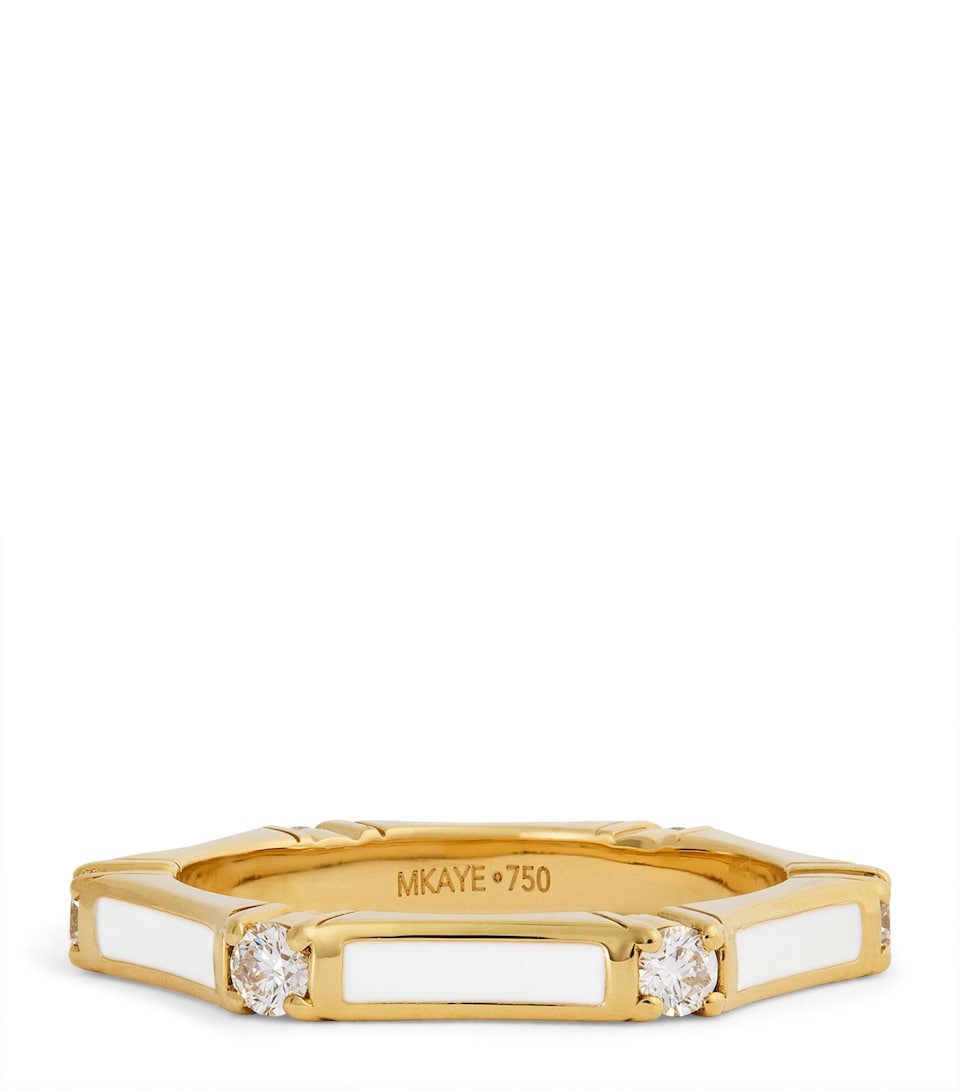 Yellow Gold, Diamond and Enamel Honey Station Ring