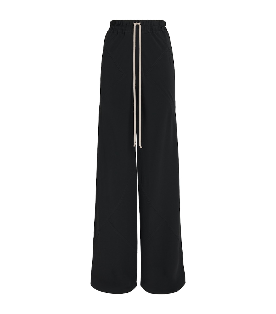 Rick Owens Womens Wide-Leg Drawstring Trousers Black