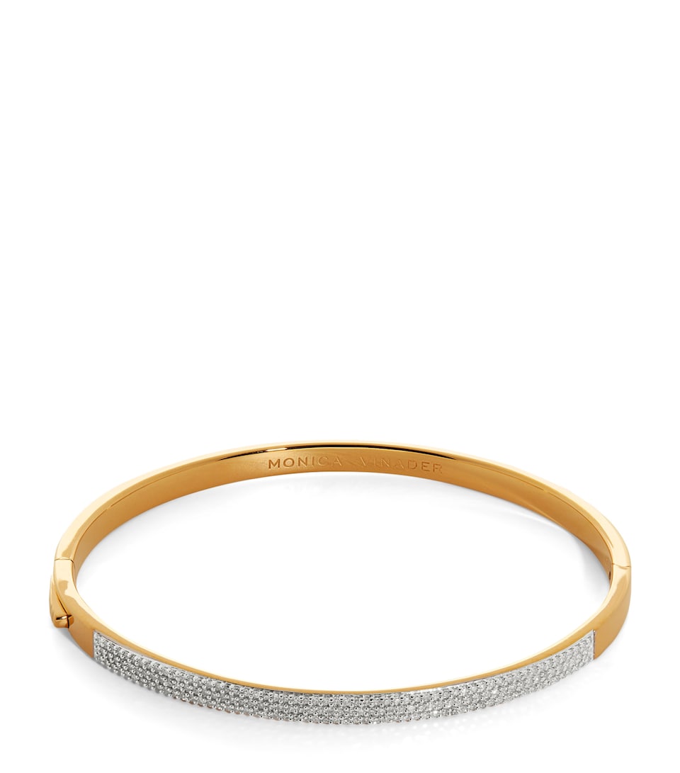 Monica Vinader Gold Vermeil and Diamond Essential Pavé Bangle Gold Vermeil