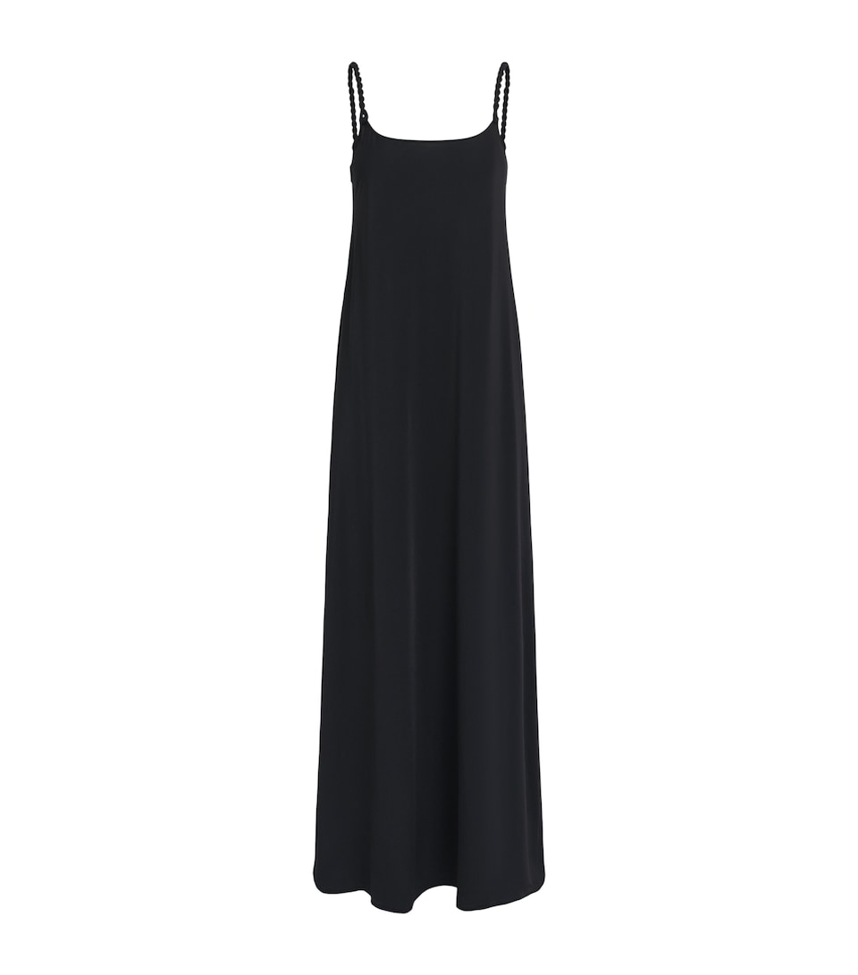 Hunza G Womens Twisted-Strap Maxi Dress Black