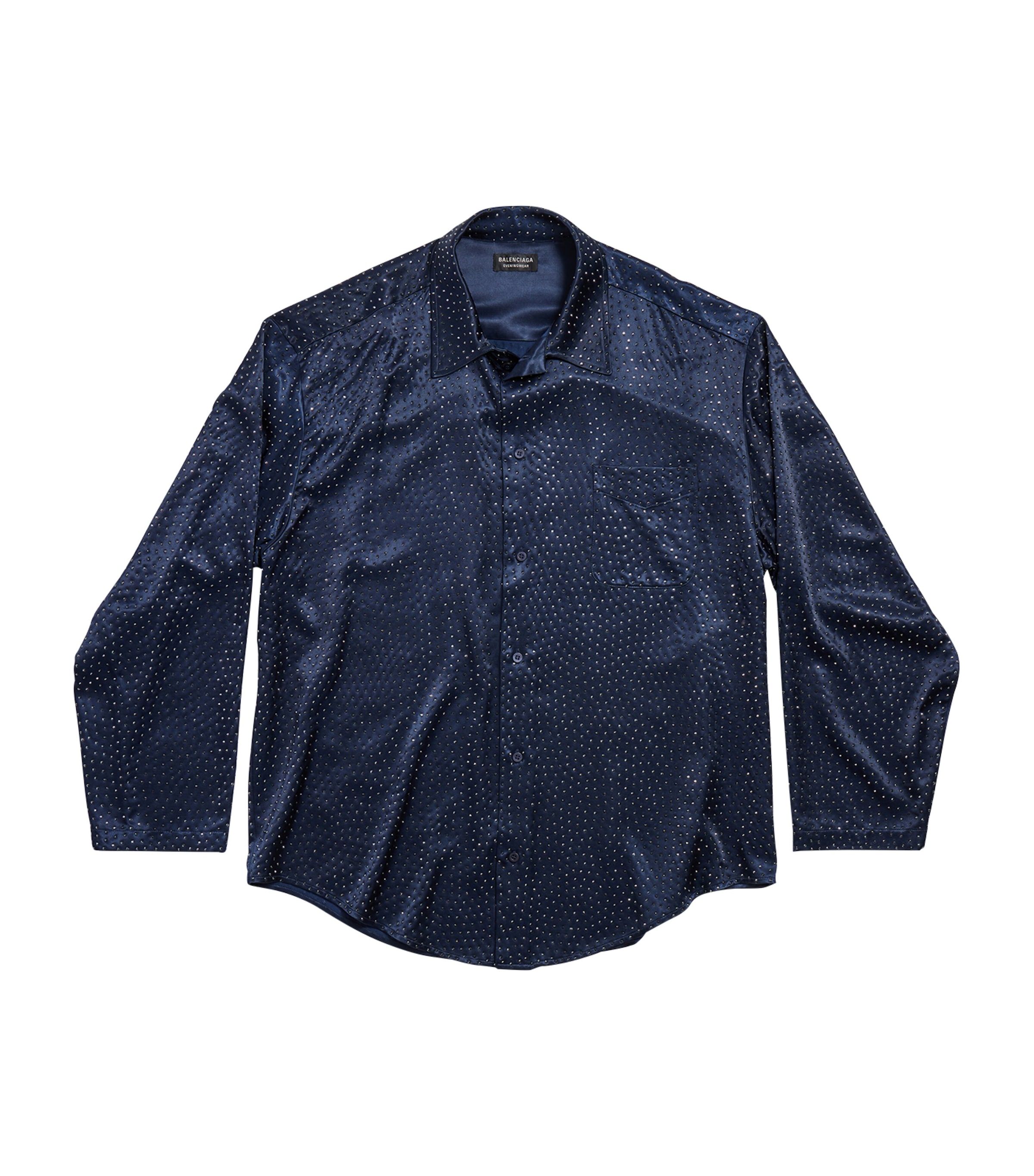 Satin Crystal-Embellished Shirt