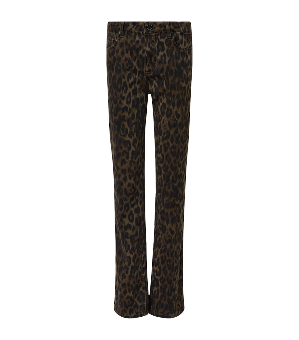 Leopard Print Haldan Slim Bootcut Jeans