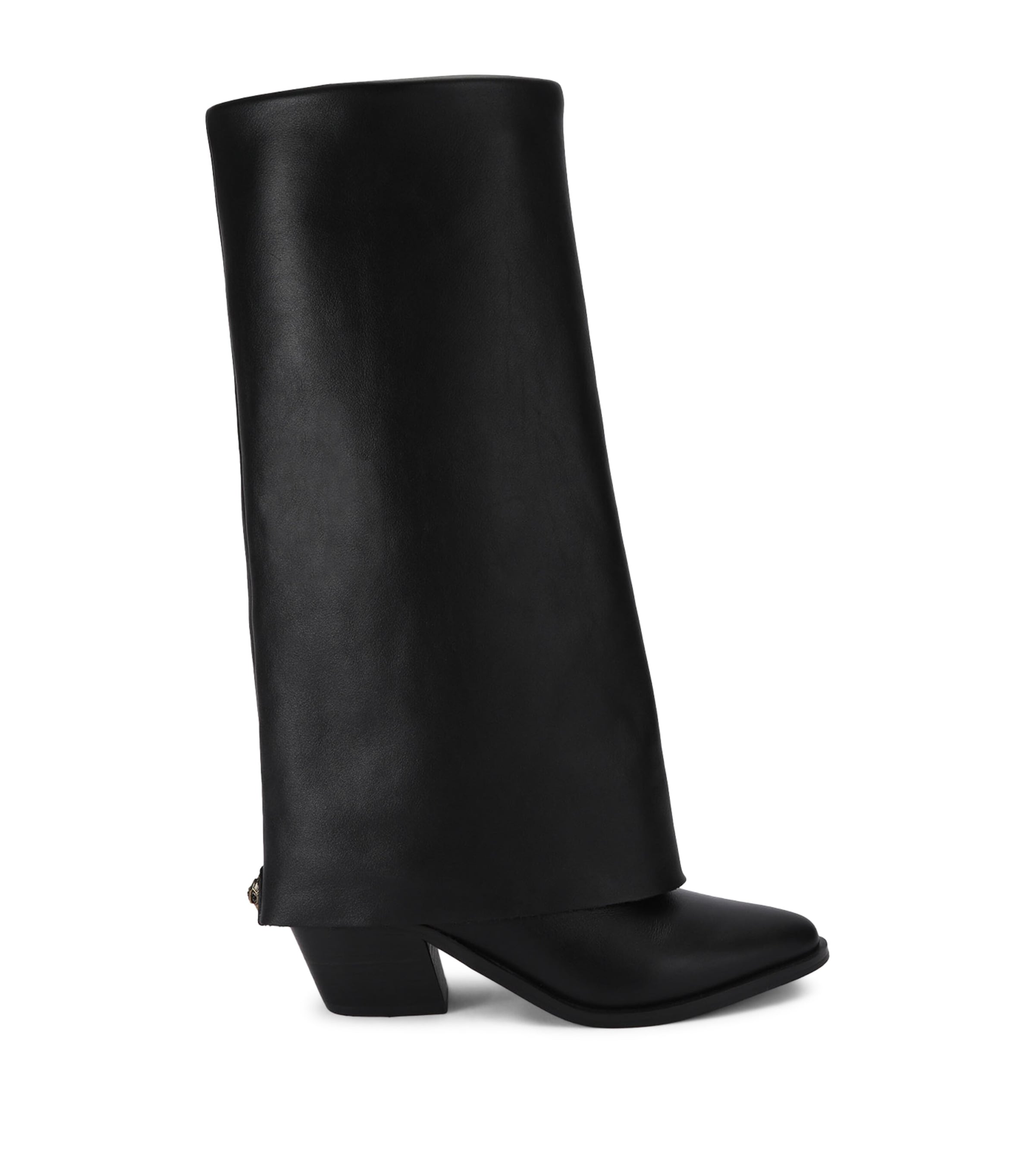 Kurt Geiger London Leather Chiltern Foldover Boots 70 Black