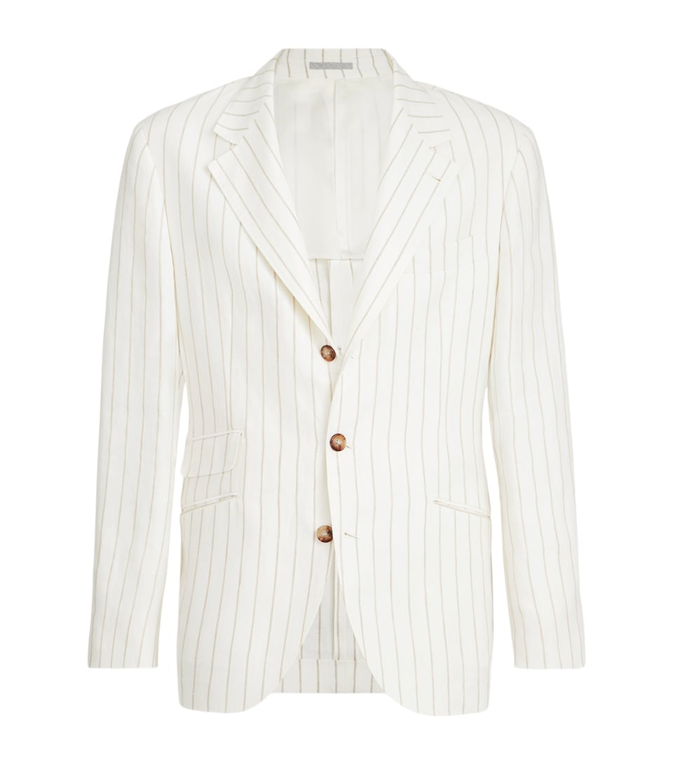 Linen Stripe Deconstructed Cavallo Blazer