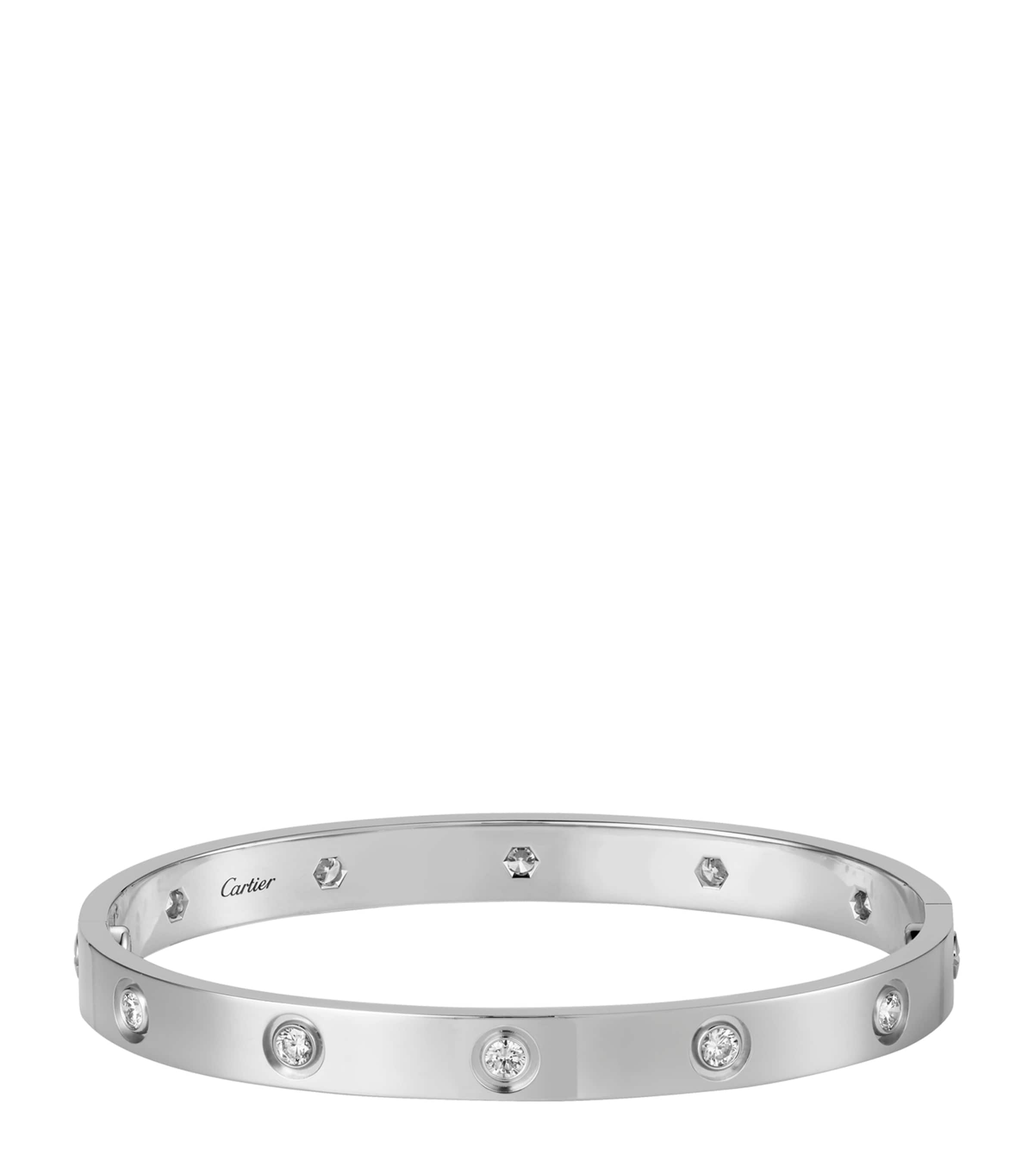 Cartier LOVE Classic White Gold 10-Diamond Bracelet White Gold