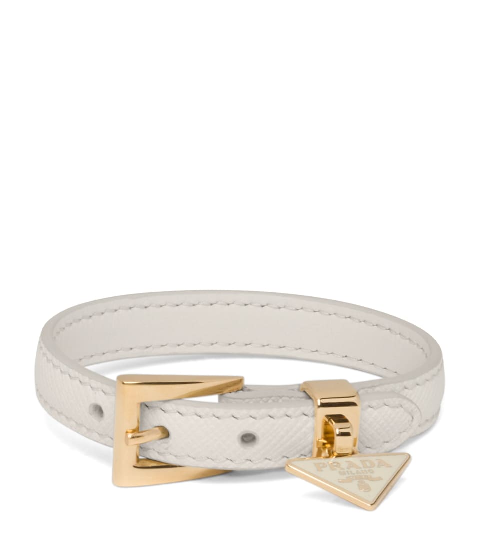 Prada Saffiano Leather Bracelet Neutral