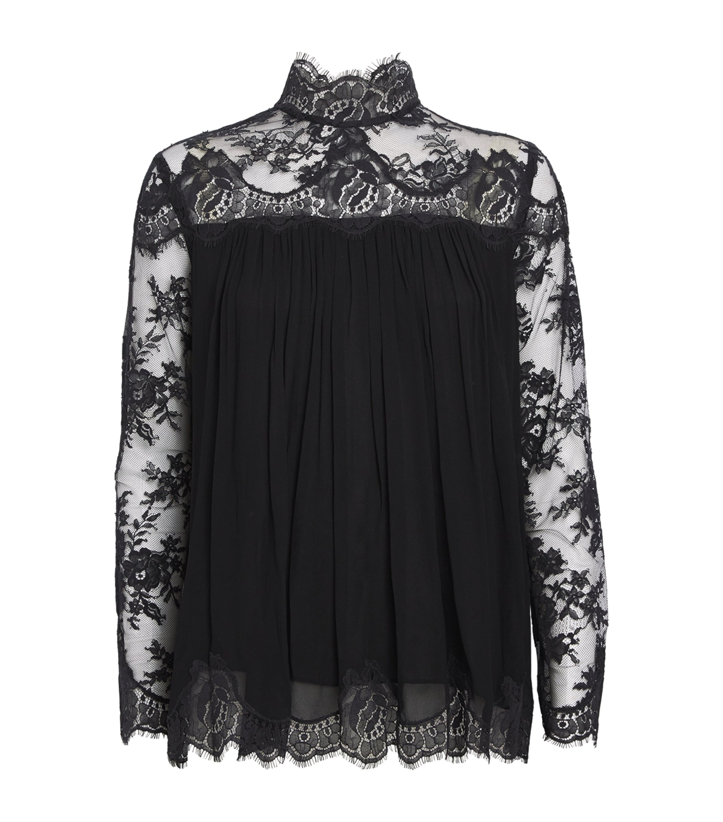 Lace-Trim Hypnotic Blouse