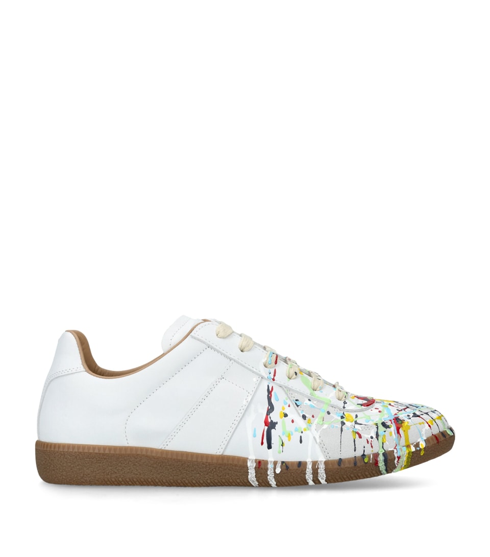 Leather Paint-Detail Replica Sneakers