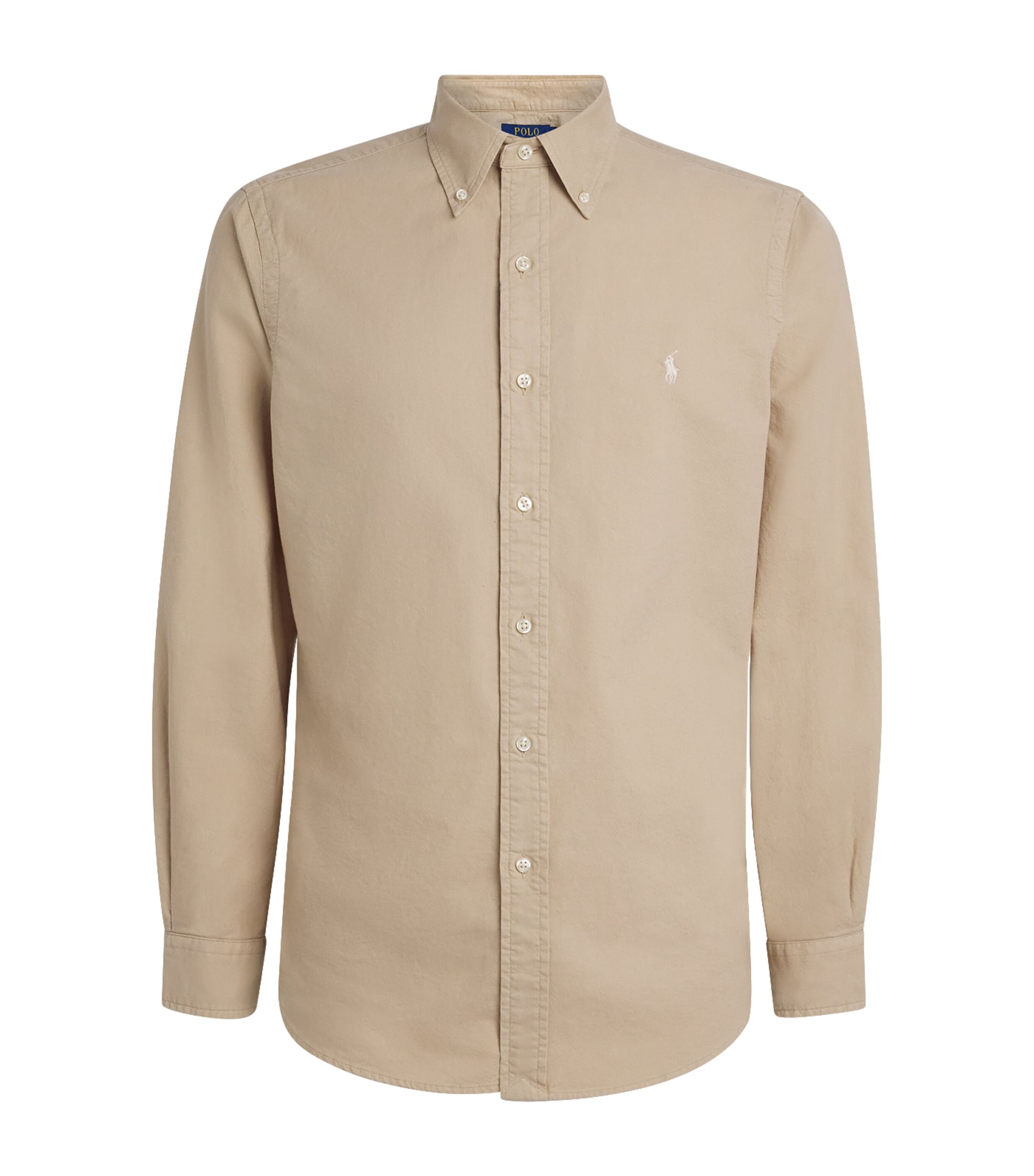 Polo Ralph Lauren Mens Cotton Garment-Dyed Oxford Shirt Dune Tan