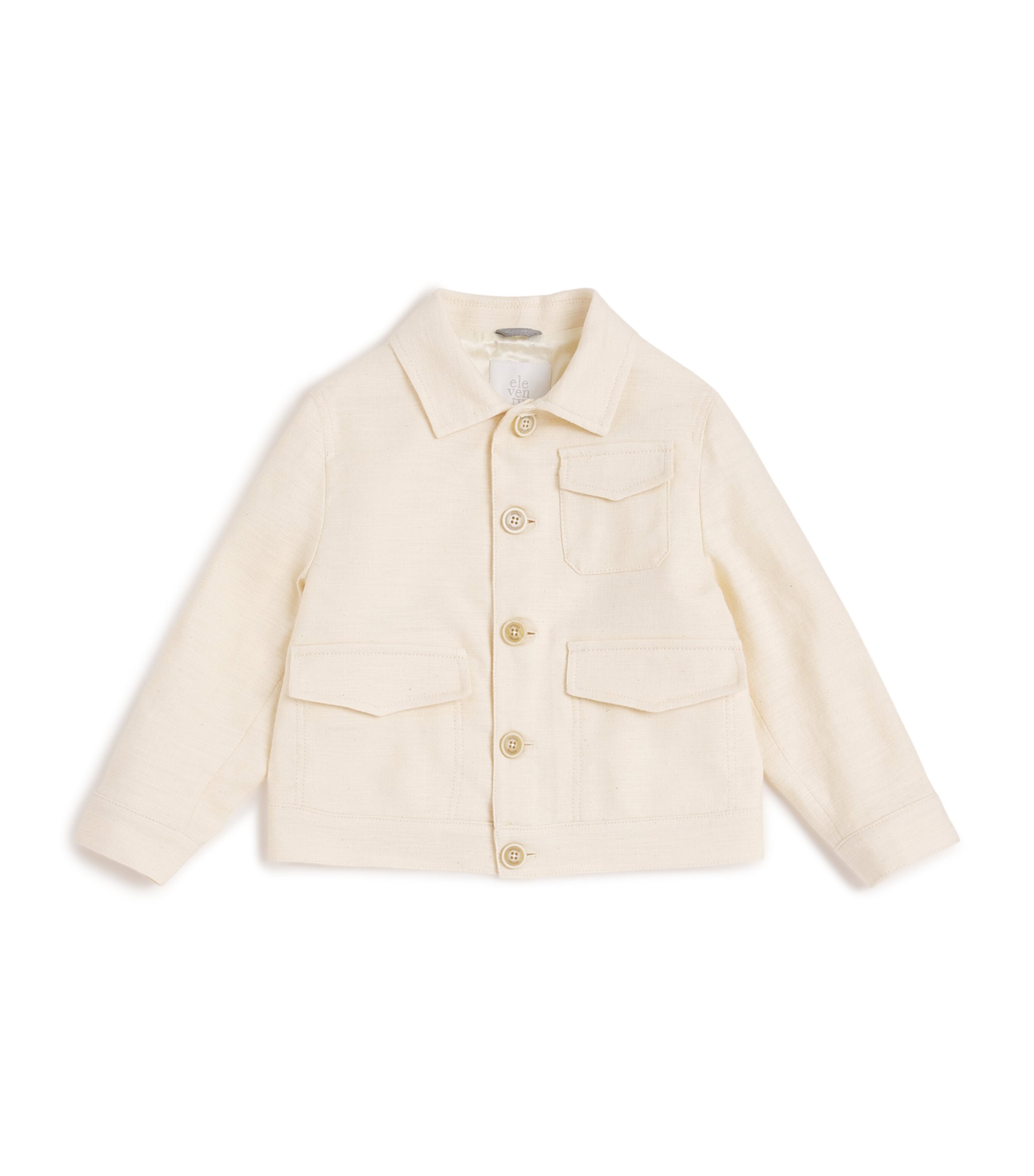 Cotton-Linen Button-Up Shacket (2-16 Years)