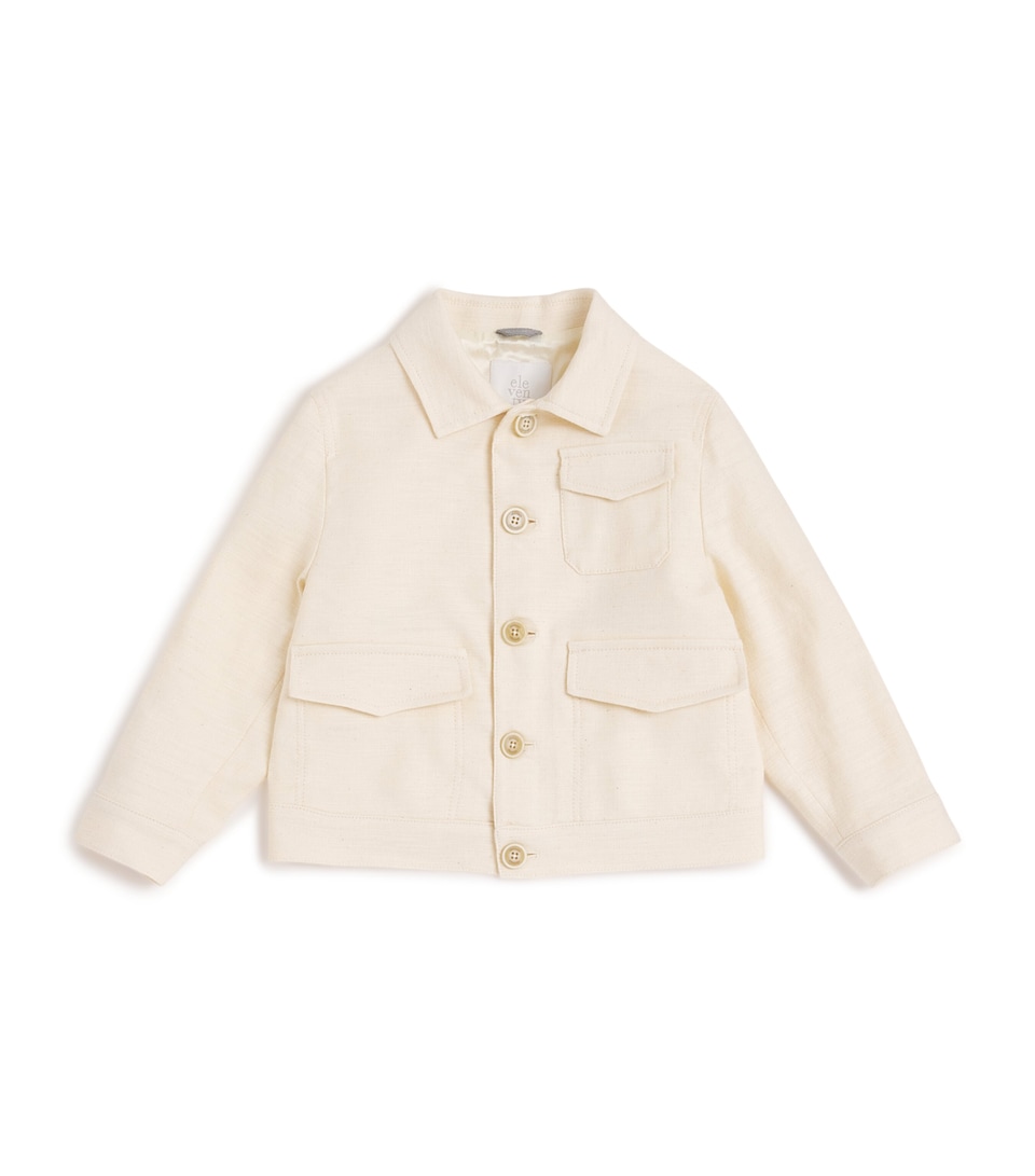 Cotton-Linen Button-Up Shacket (2-16 Years)