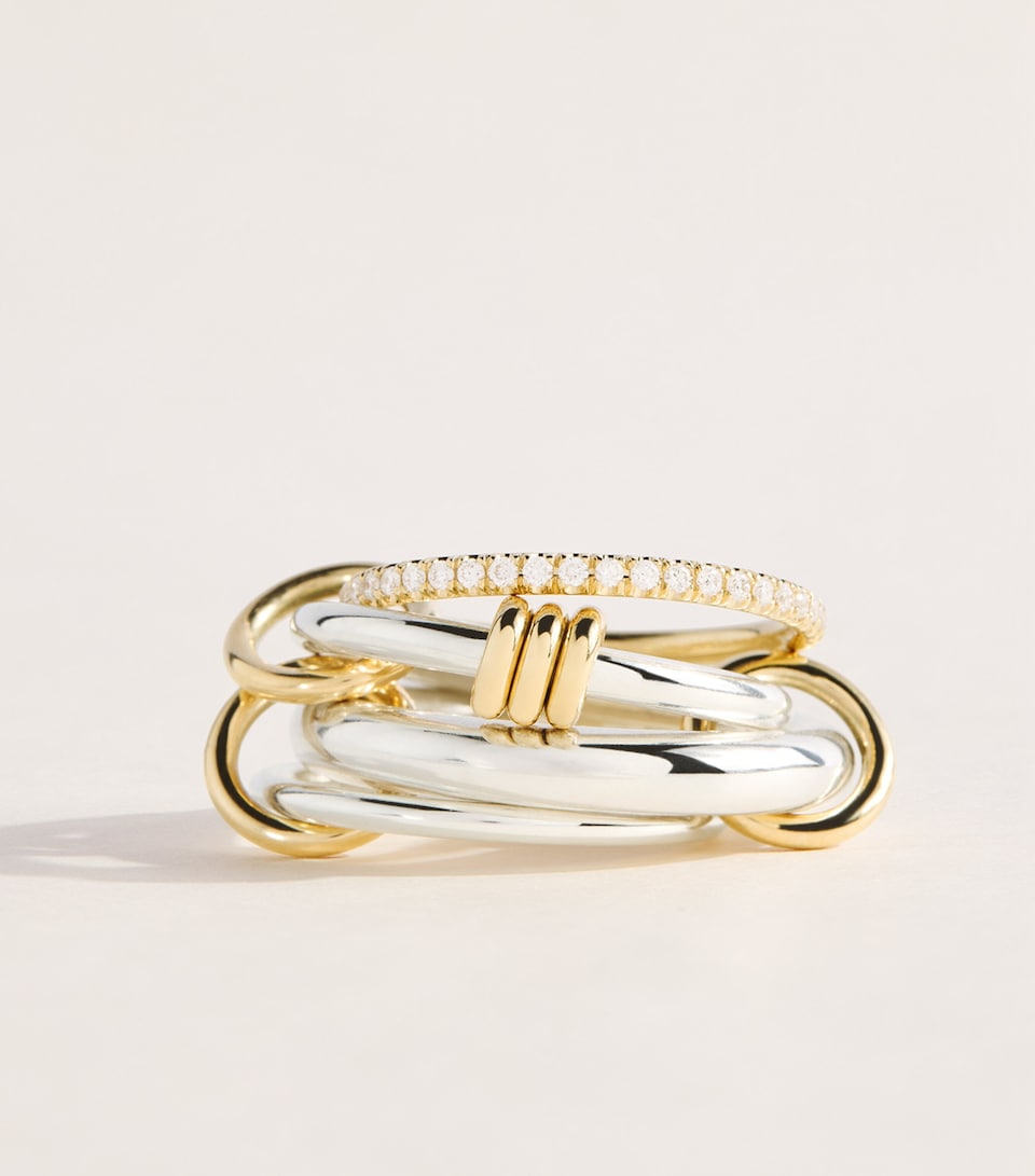 Spinelli Kilcollin Yellow Gold, Sterling Silver and Diamond Aries Ring Sterling Silver