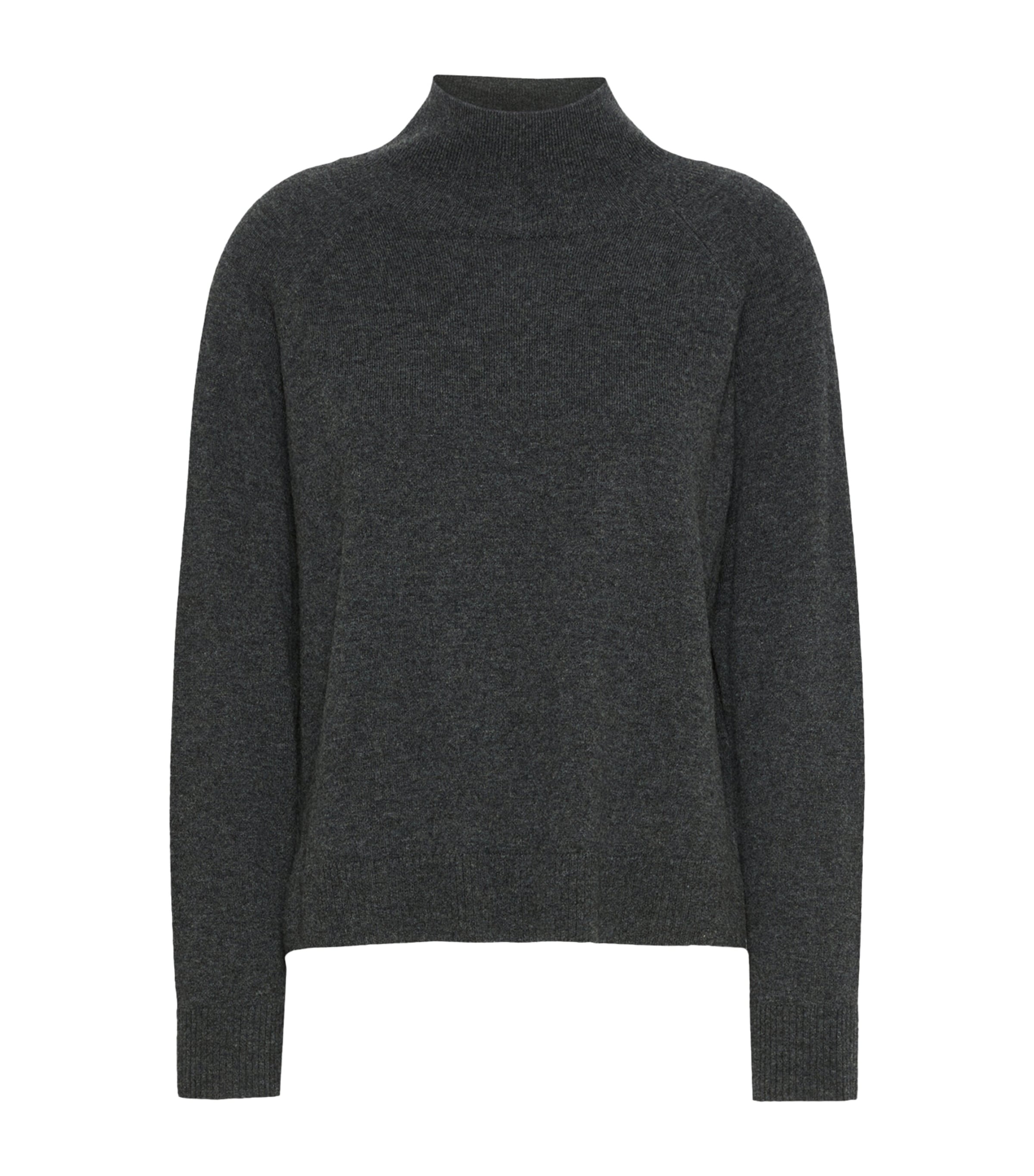 Weekend Max Mara Womens Wool-Cashmere Funnel-Neck Sweater Dark Grey
