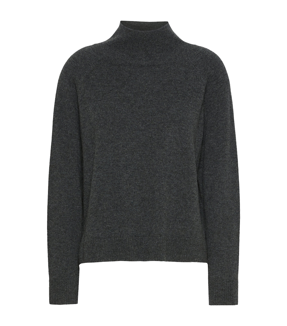 Weekend Max Mara Womens Wool-Cashmere Funnel-Neck Sweater Dark Grey