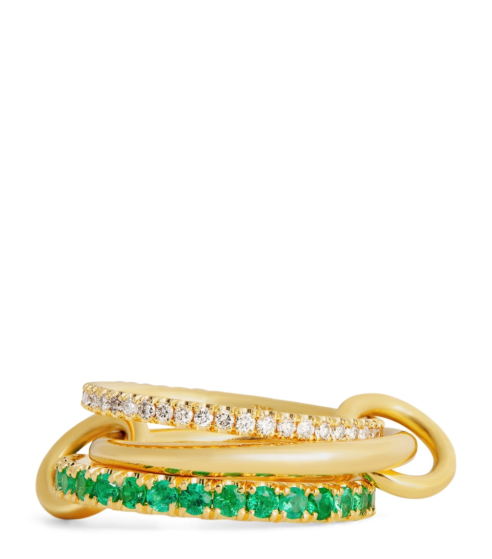 Yellow Gold, Emerald and Diamond Norah Ring