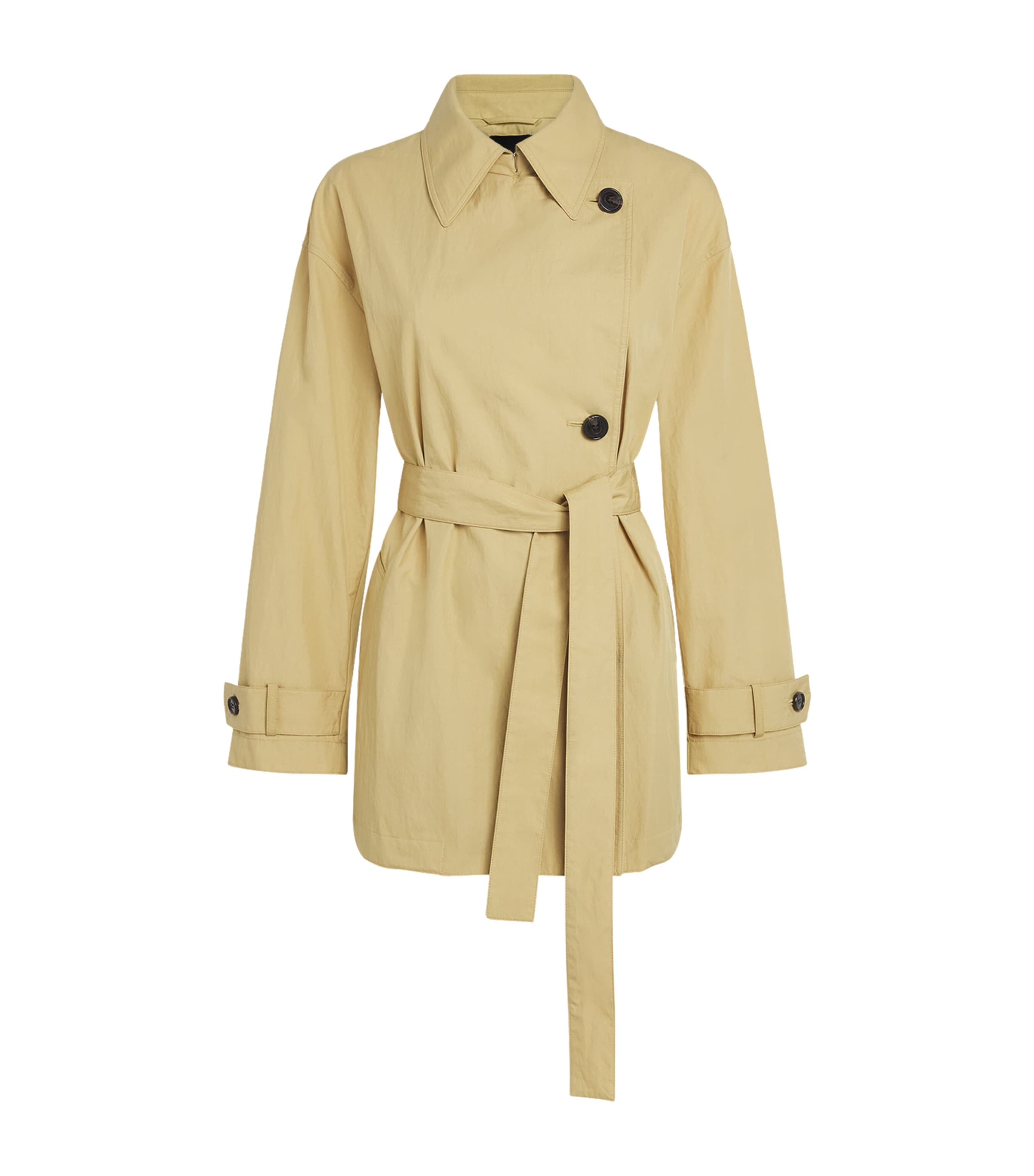 Theory Womens Cropped Belted Trench Coat Stw Hazel