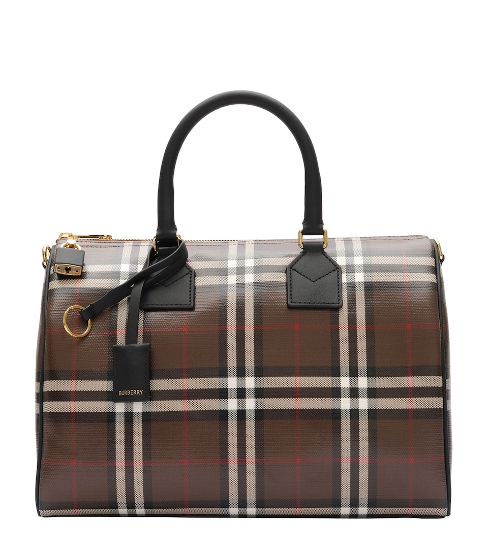 Burberry Medium Check Bowling Bag Chocolate Brown
