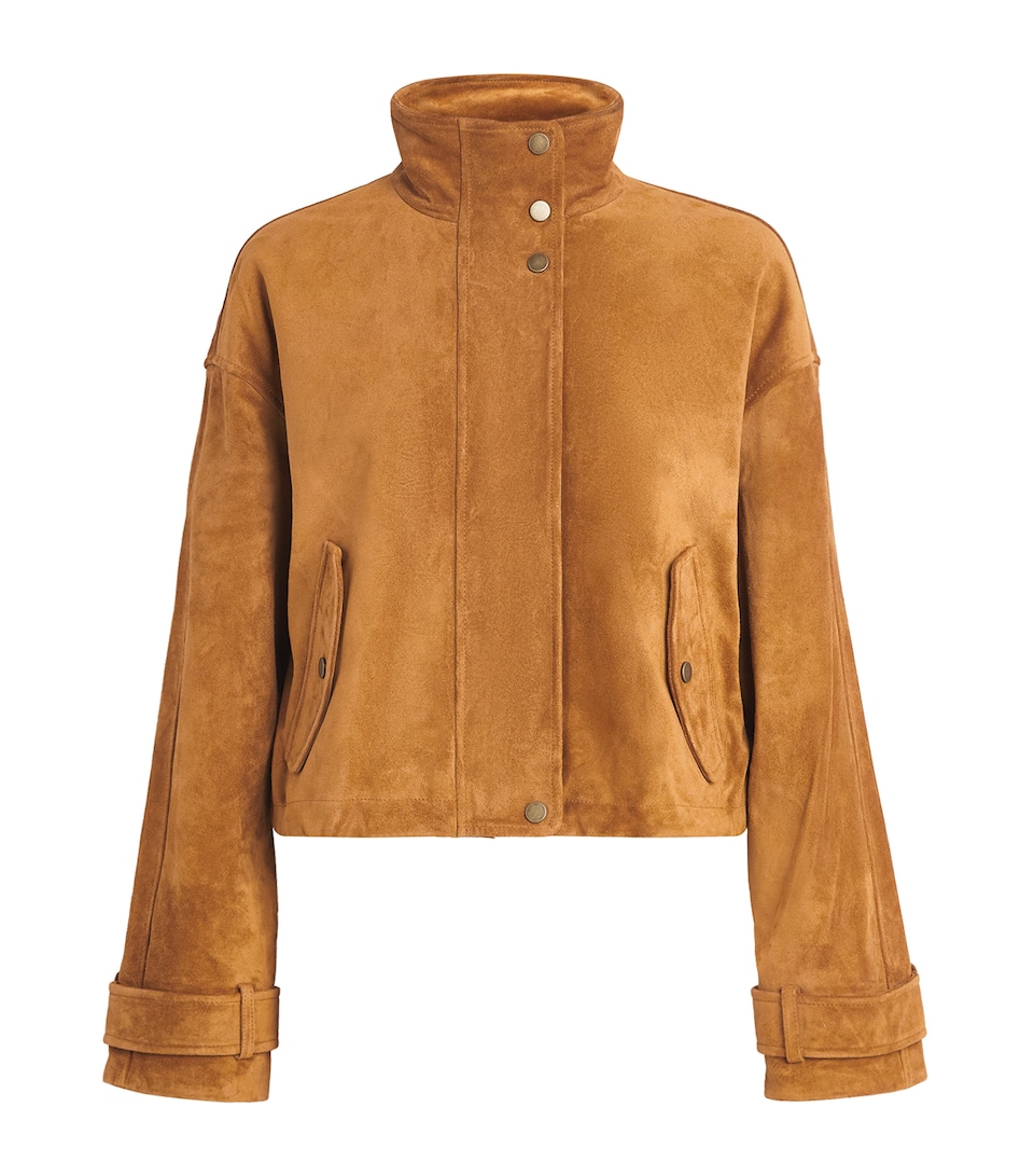 Veronica Beard Womens Suede Bateman Jacket Acorn